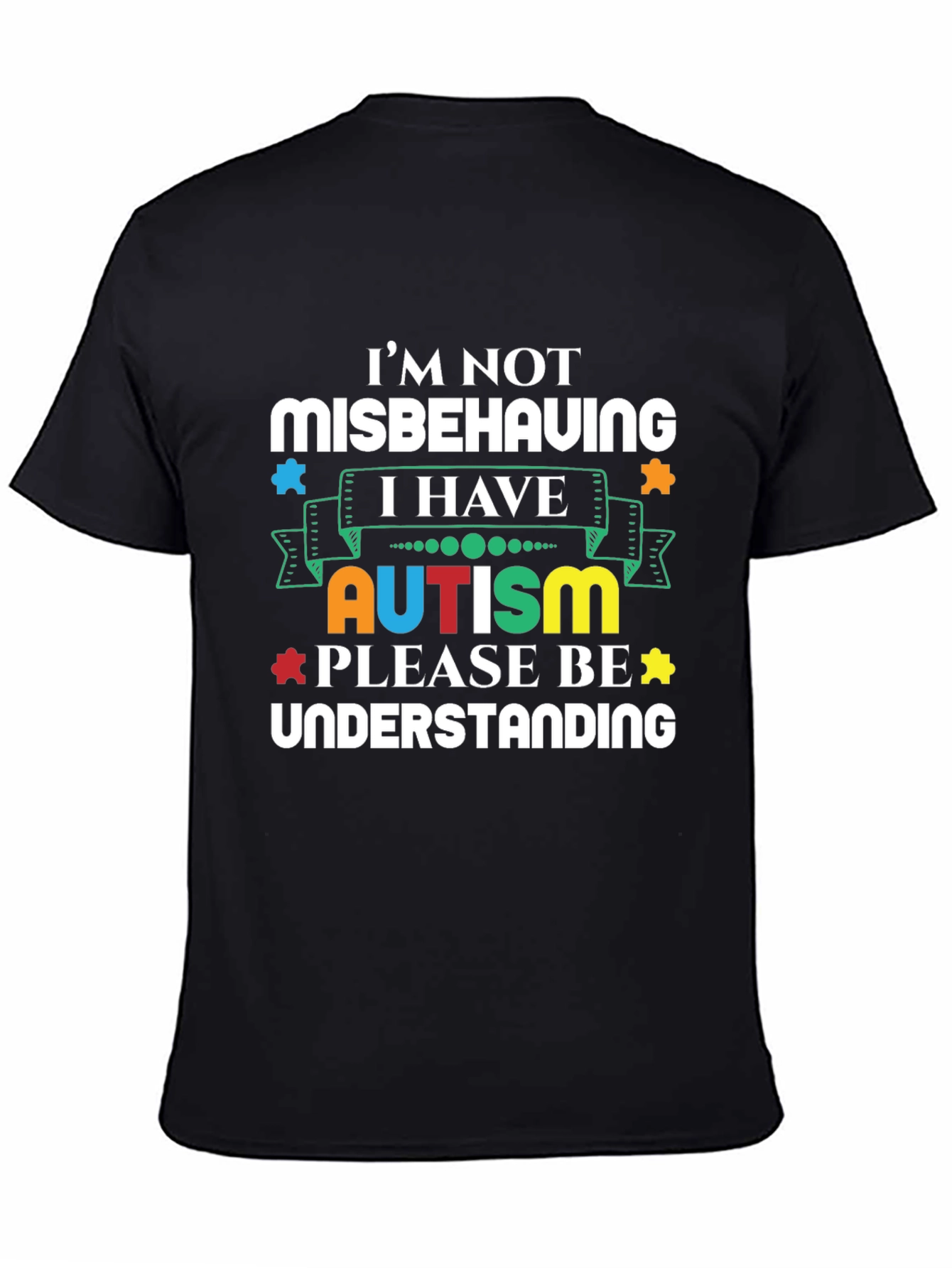 Black Autism Awareness Graphic T-Shirt view 4