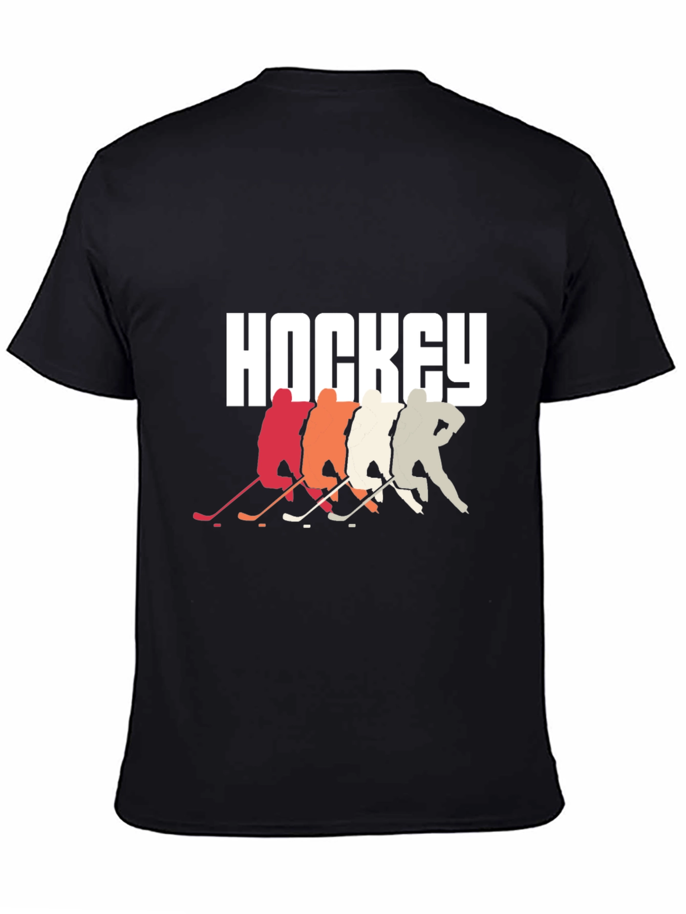 Black Hockey Players Graphic Tee - Retro Style, Cool Design view 4