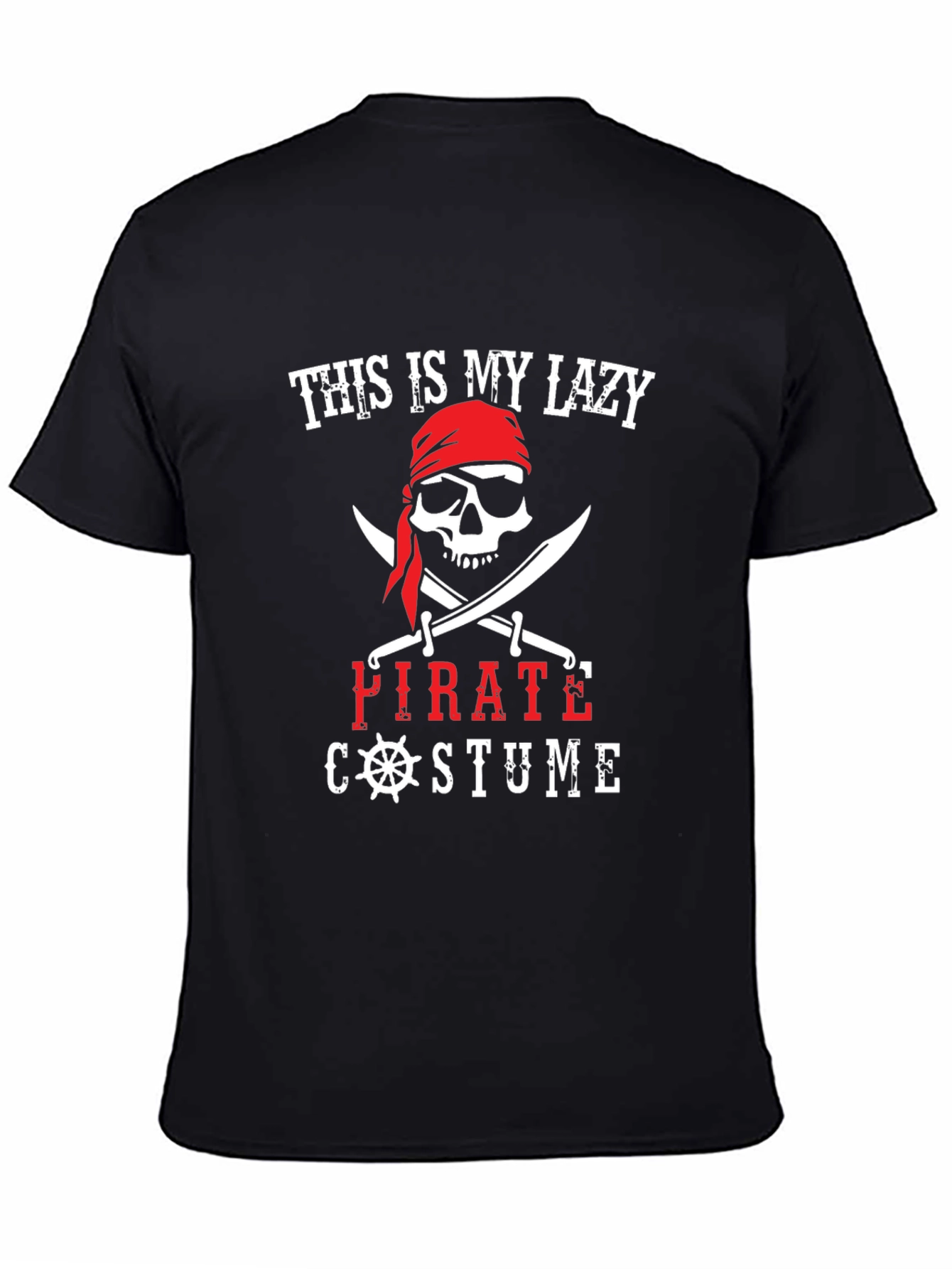 Black Lazy Pirate Costume T-Shirt view 4