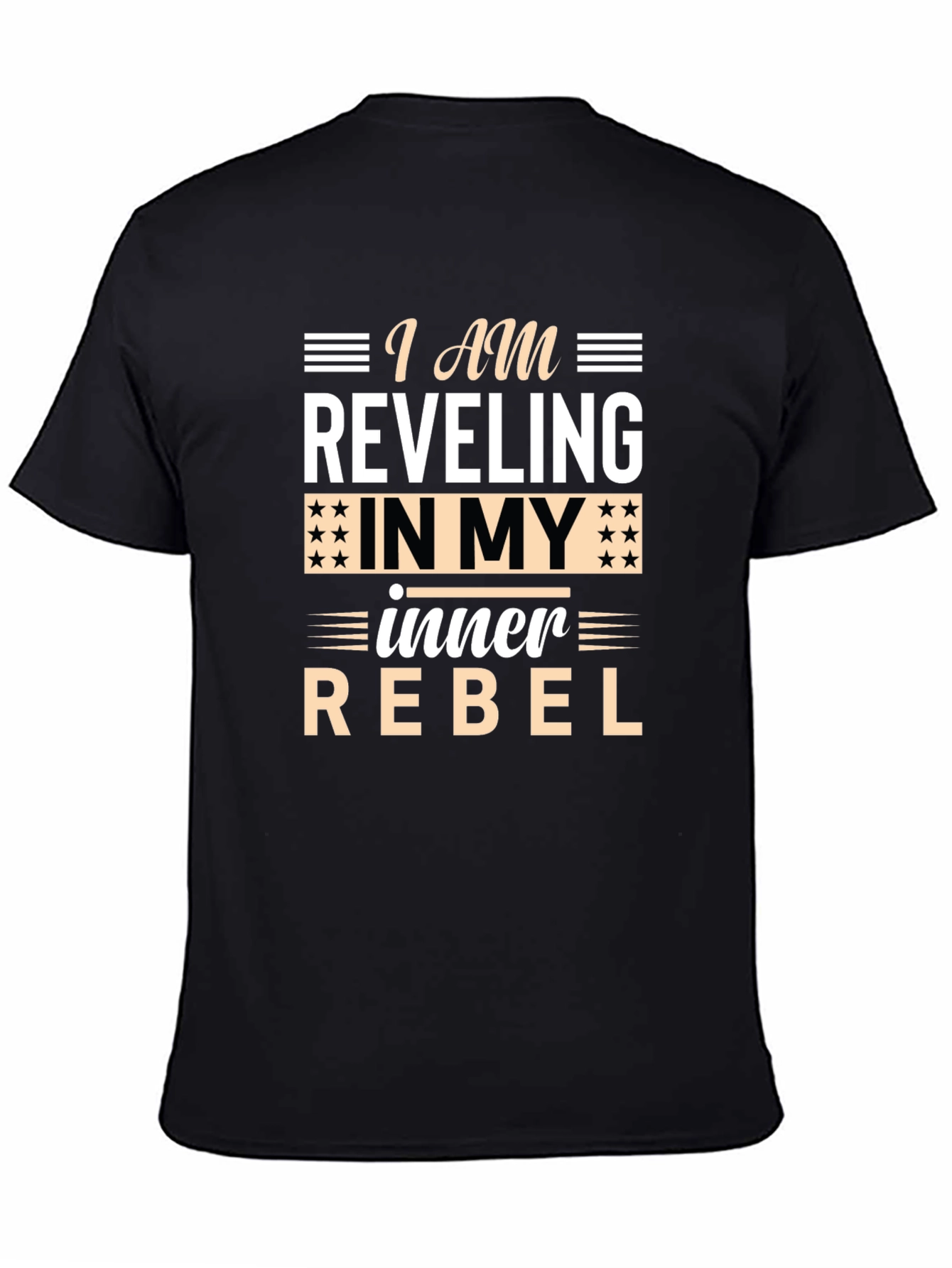 Black Inner Rebel T-Shirt - Black Crew Neck Tee view 4