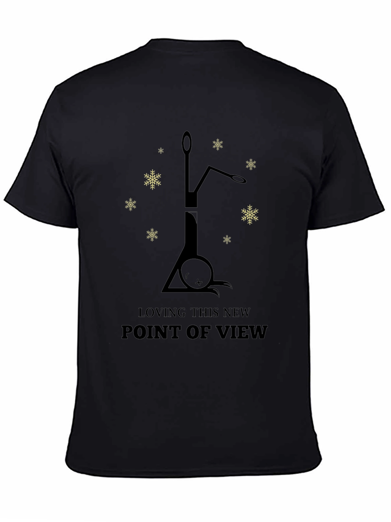 Black Upside Down Cat T-Shirt - New Point of View view 4