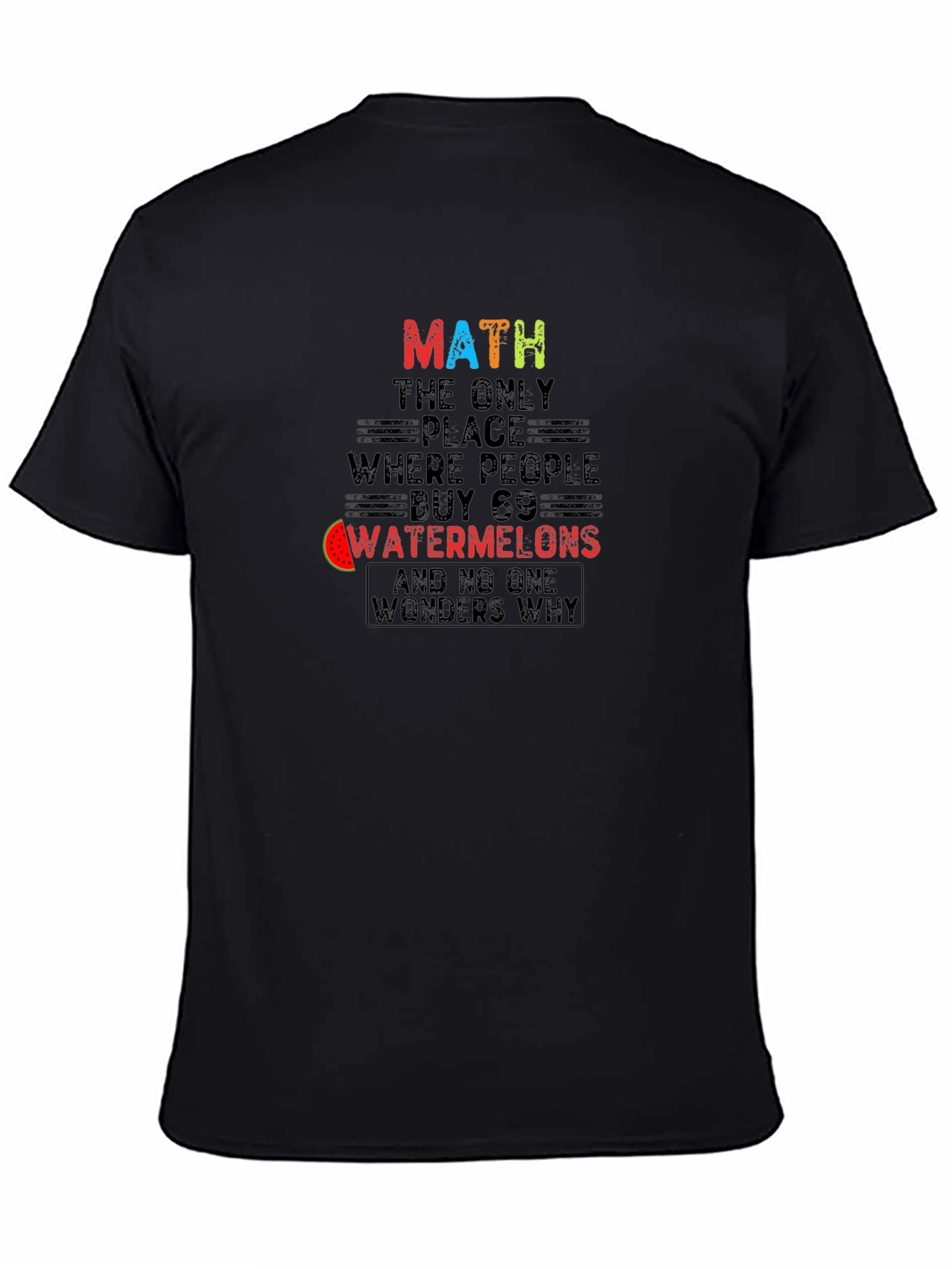 Black Math Watermelons T-Shirt Funny Math Lover Tee view 4