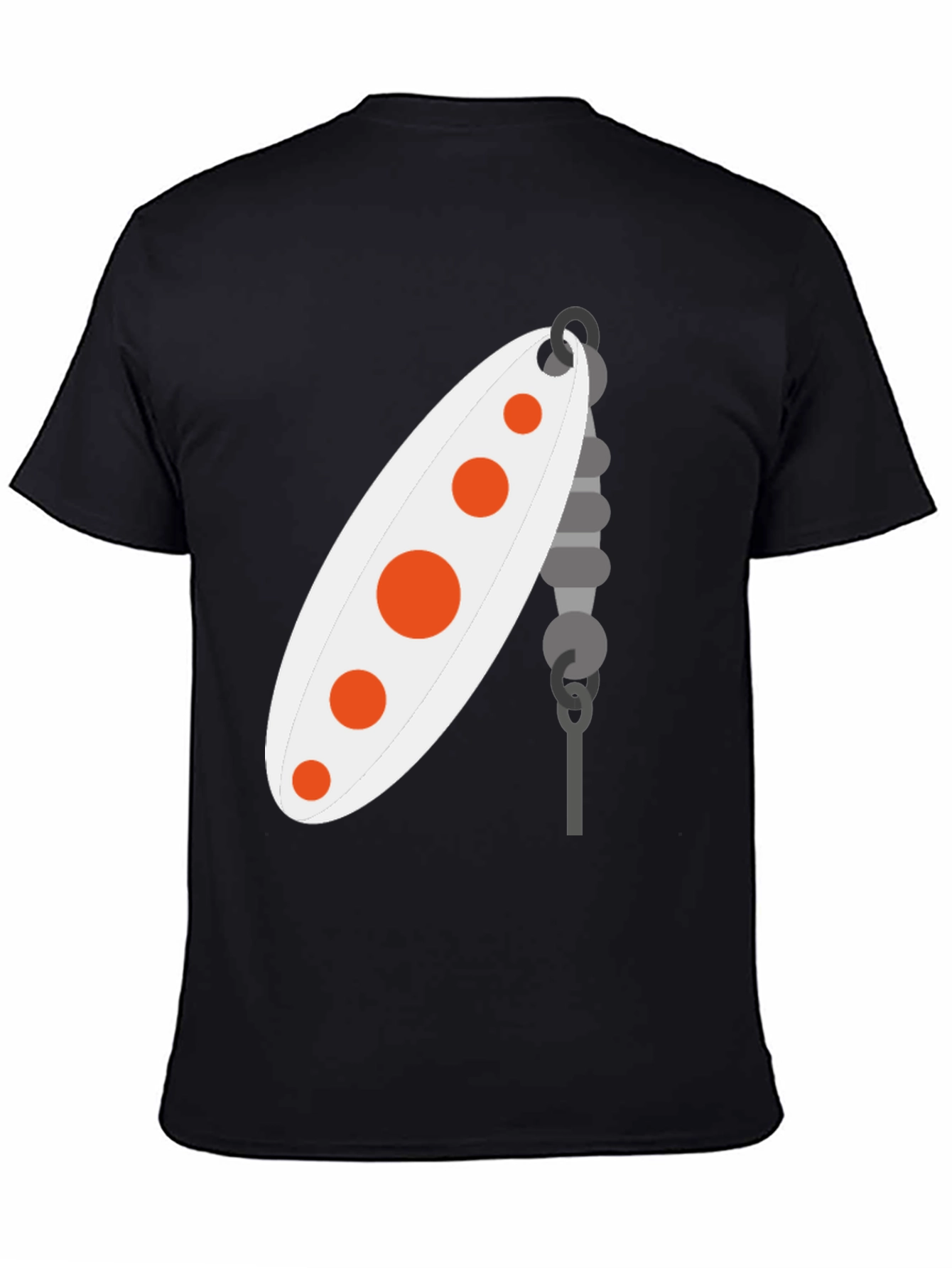 Black Fishing Lure Graphic Tee - Black Cotton T-Shirt view 4