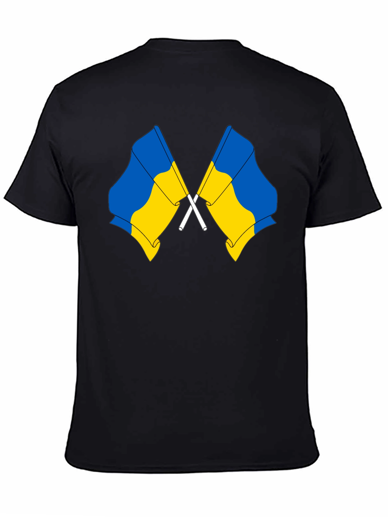 Black Ukraine Flags T-Shirt view 4