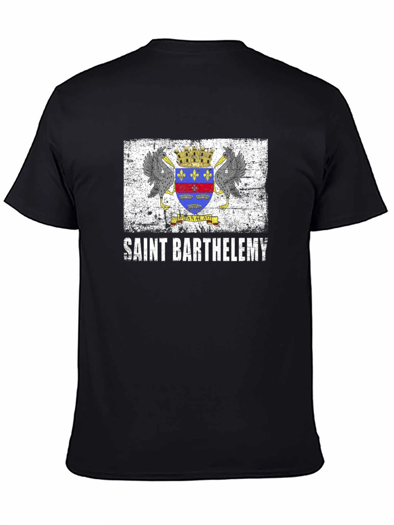 Saint Barthelemy Flag T-Shirt - Black - 4