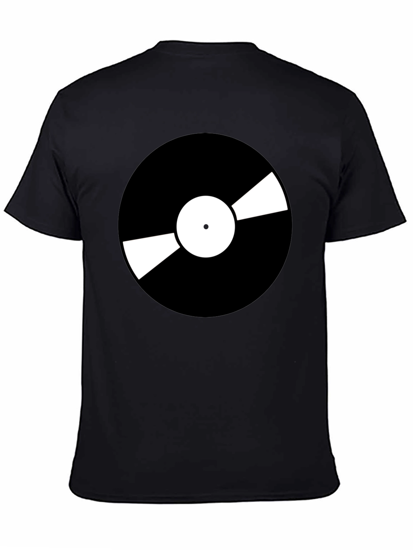 Black Retro Vinyl Record Graphic T-Shirt - Cool Music Lover Tee view 4