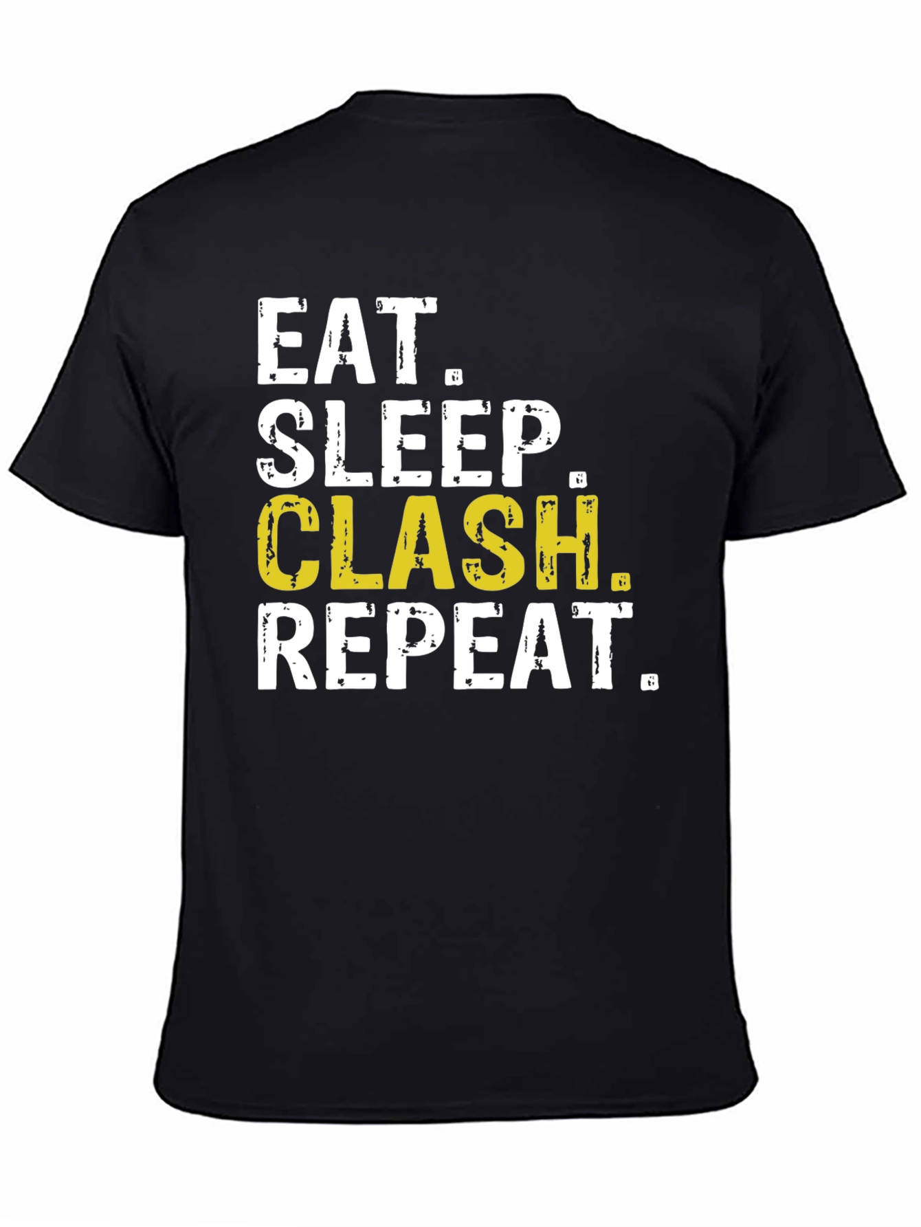Black Eat Sleep Clash Repeat Black T-Shirt view 4