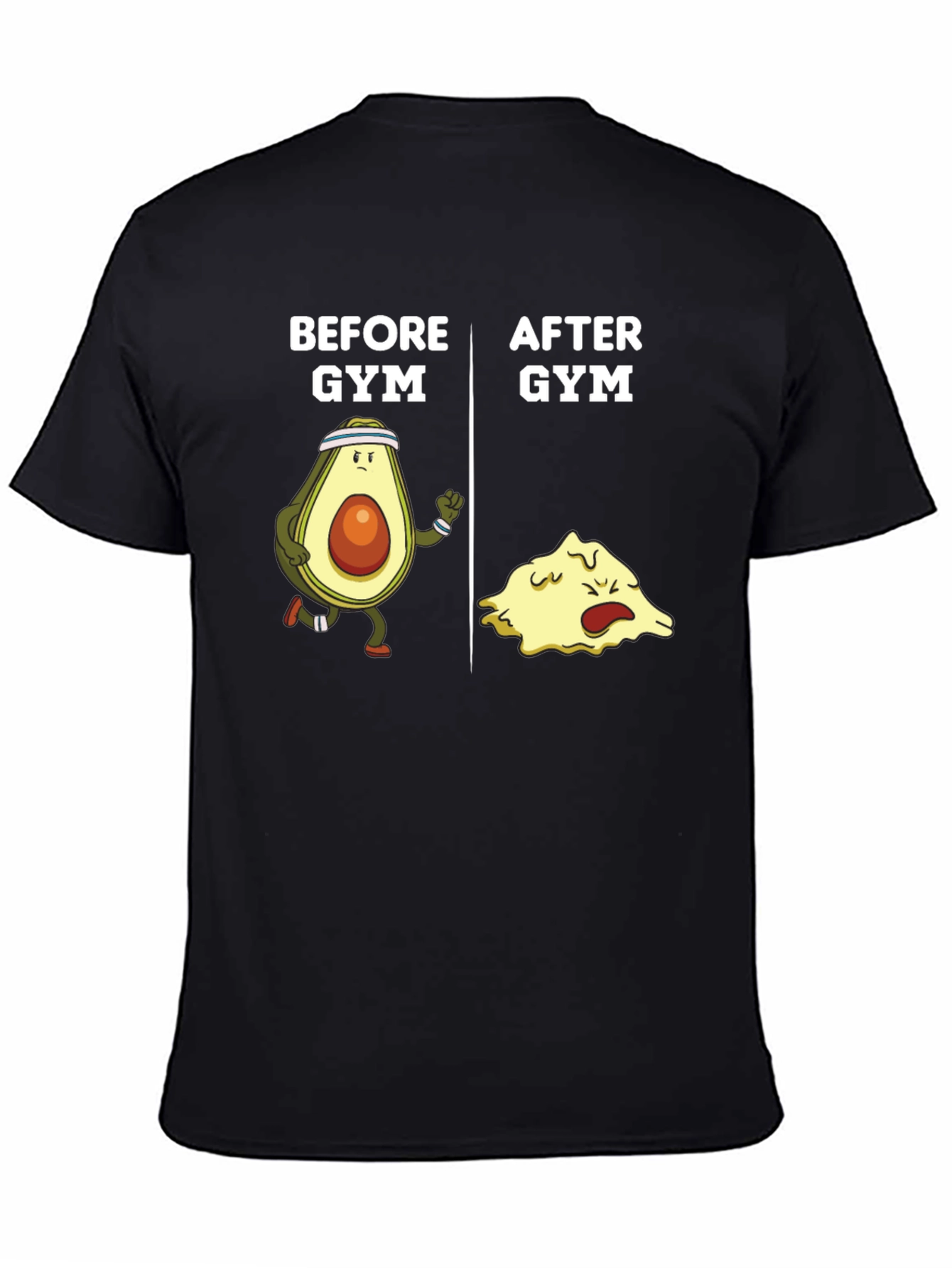 Black Funny Gym Avocado Black T-Shirt view 4