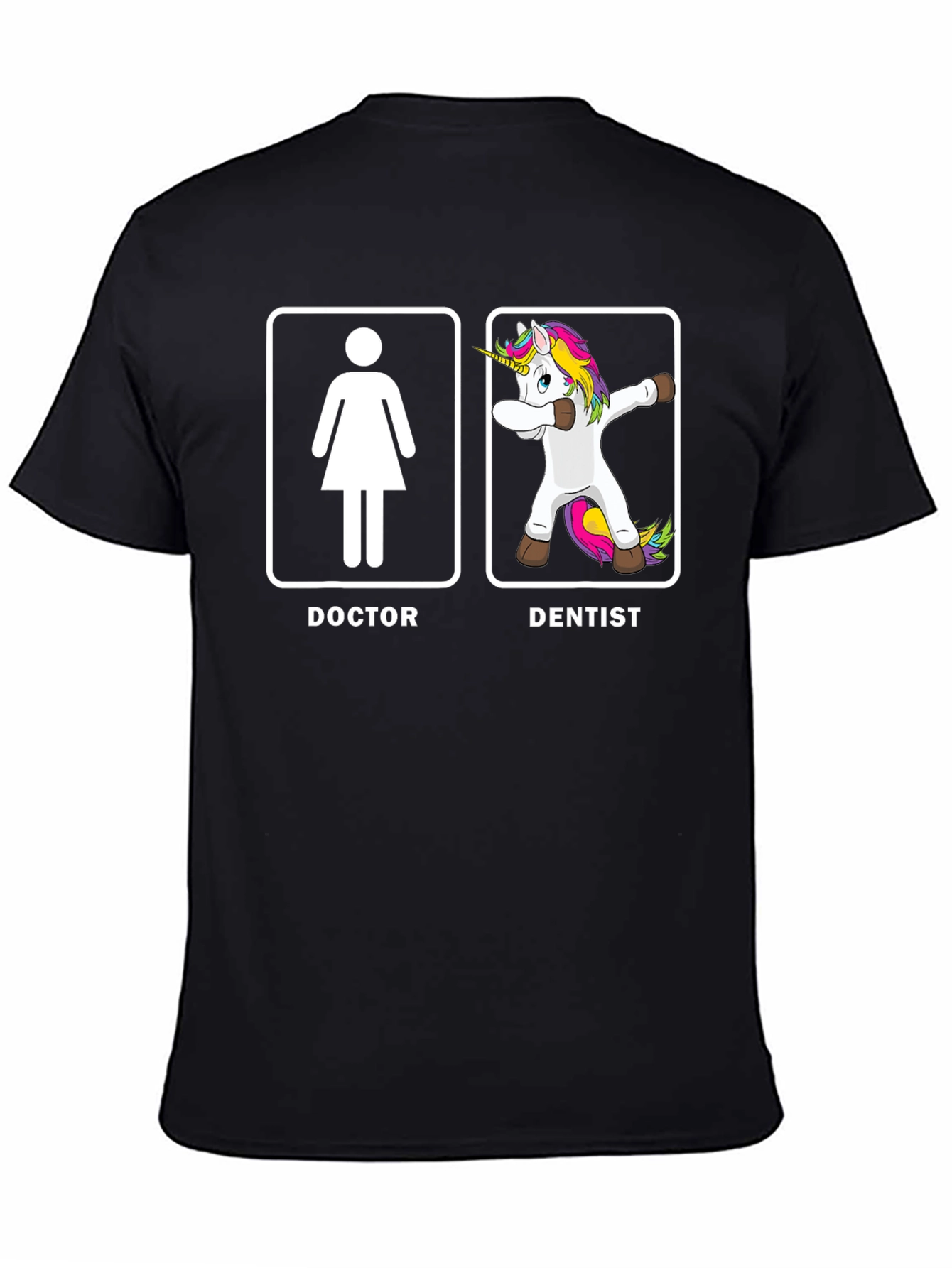 Black Funny Doctor Dentist T-Shirt - Unicorn Dab Humor Tee view 4