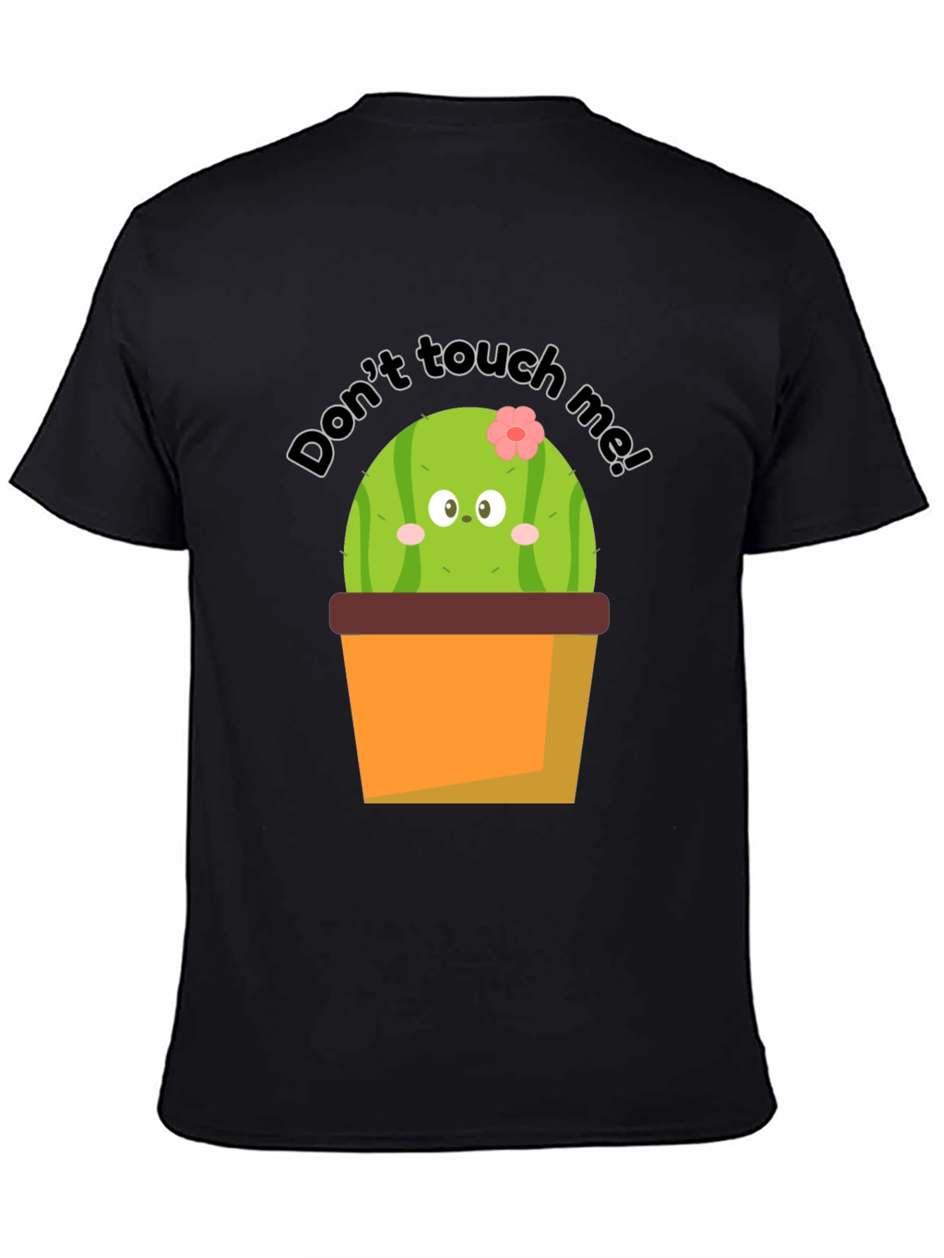 Black Cute Cactus Graphic Tee - Don't Touch Me! view 4