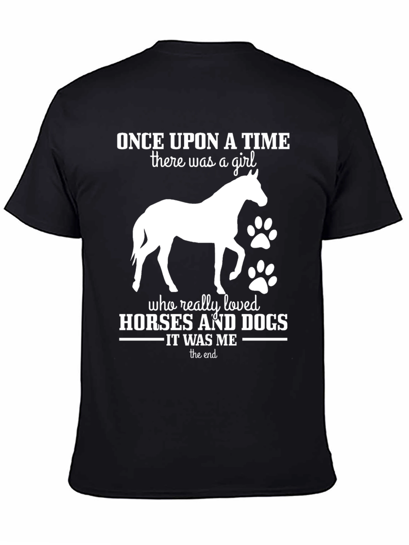 Black Horse and Dog Lover T-Shirt - Once Upon a Time view 4