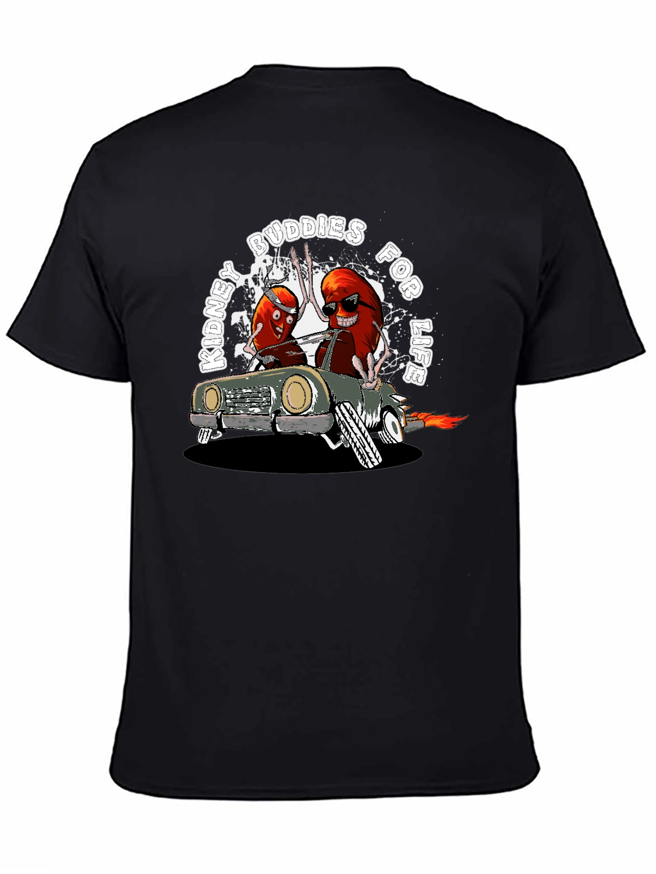 Black Kidney Buddies T-Shirt - Organ Donation Tee view 4