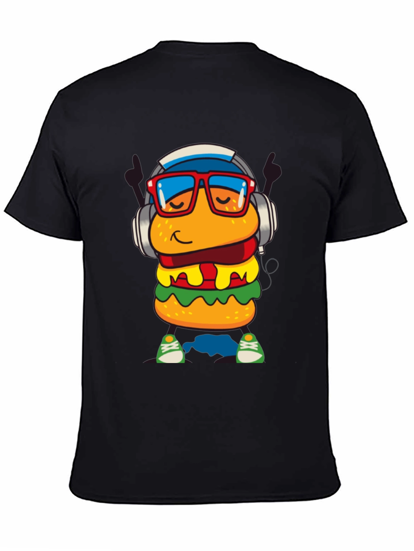 Black Burger Dude Graphic Tee - Black Short Sleeve view 4