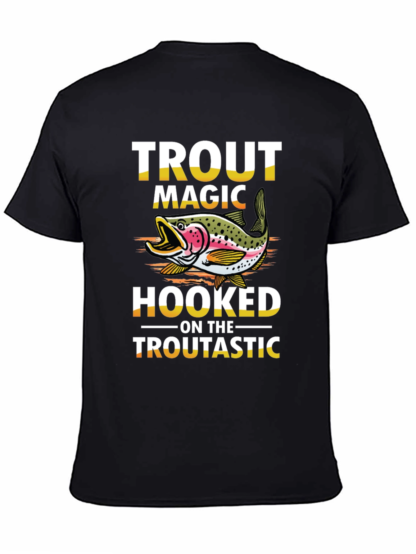 Black Trout Magic T-Shirt - Hooked on the Trouttastic view 4