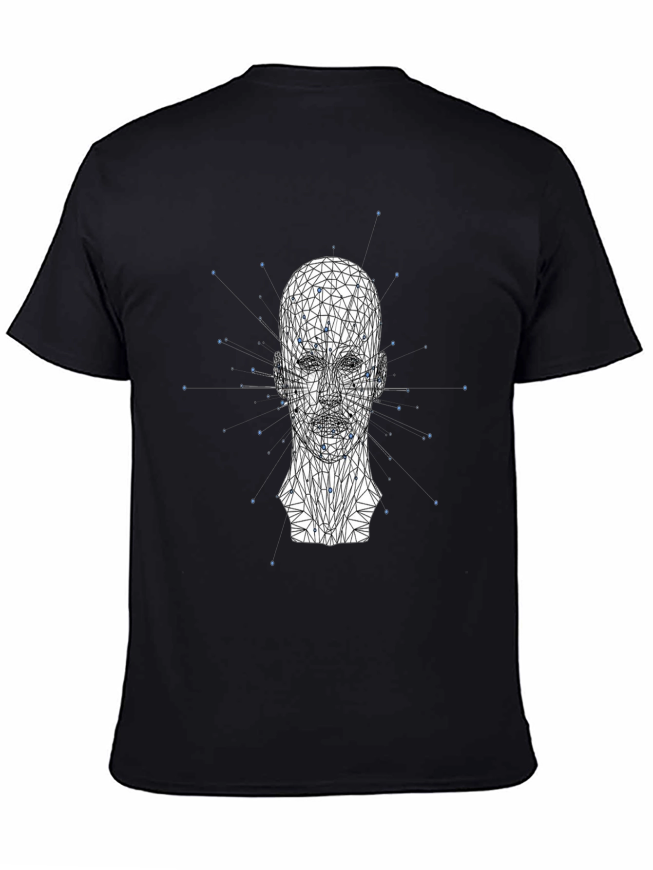 Black Geometric Head T-Shirt - Modern Style view 4