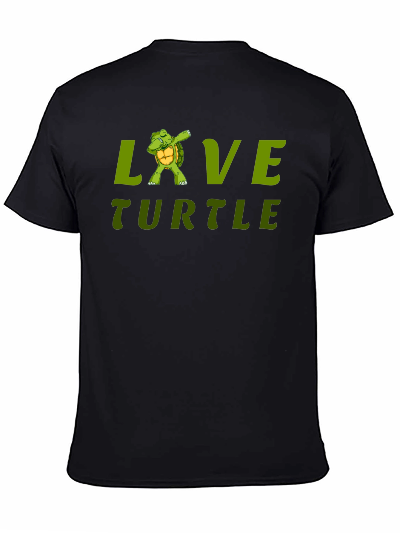 Black Love Turtle Black T-Shirt view 4