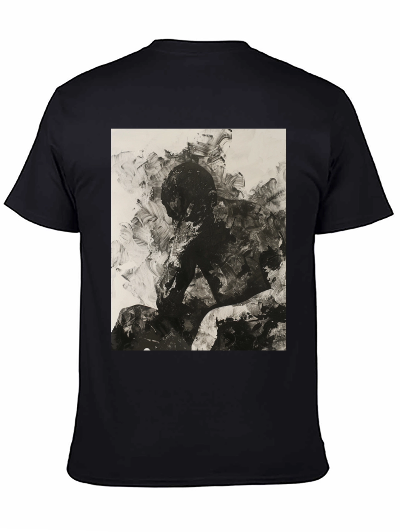 Black Abstract Art Black T-Shirt view 4
