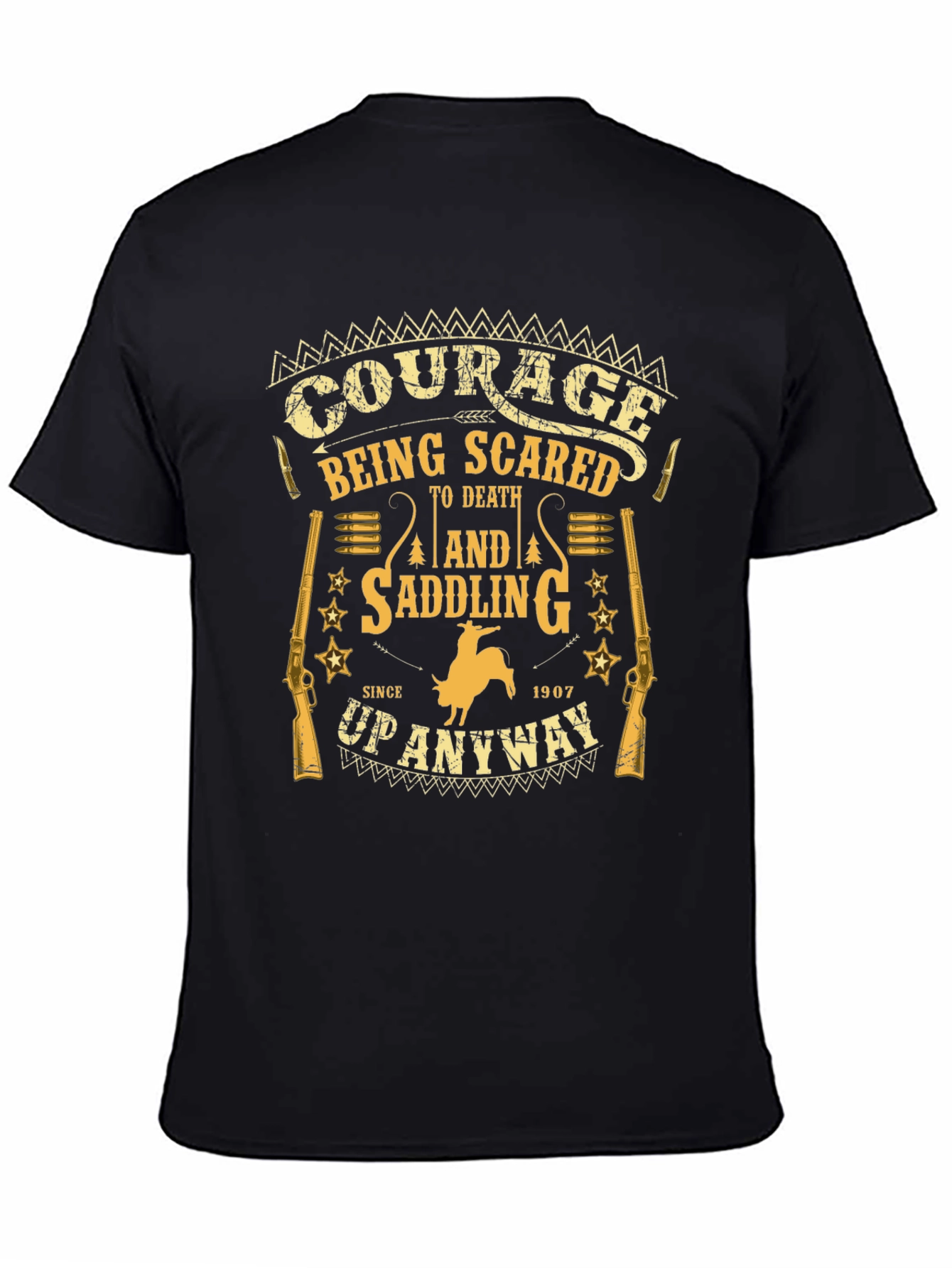 Black Courage Rodeo Graphic Tee - Black Cotton Blend view 4