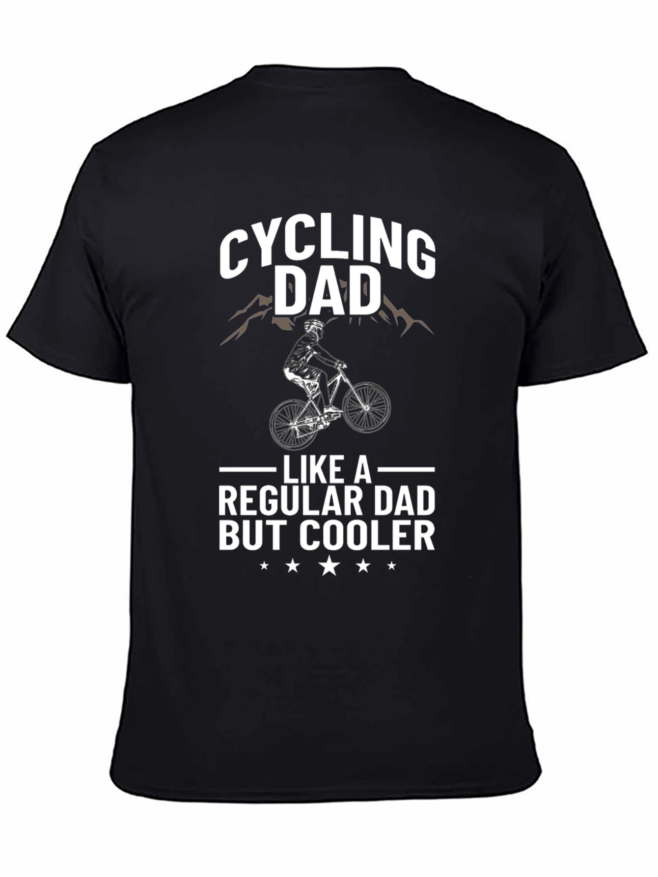 Black Cycling Dad T-Shirt - Regular Dad But Cooler view 4
