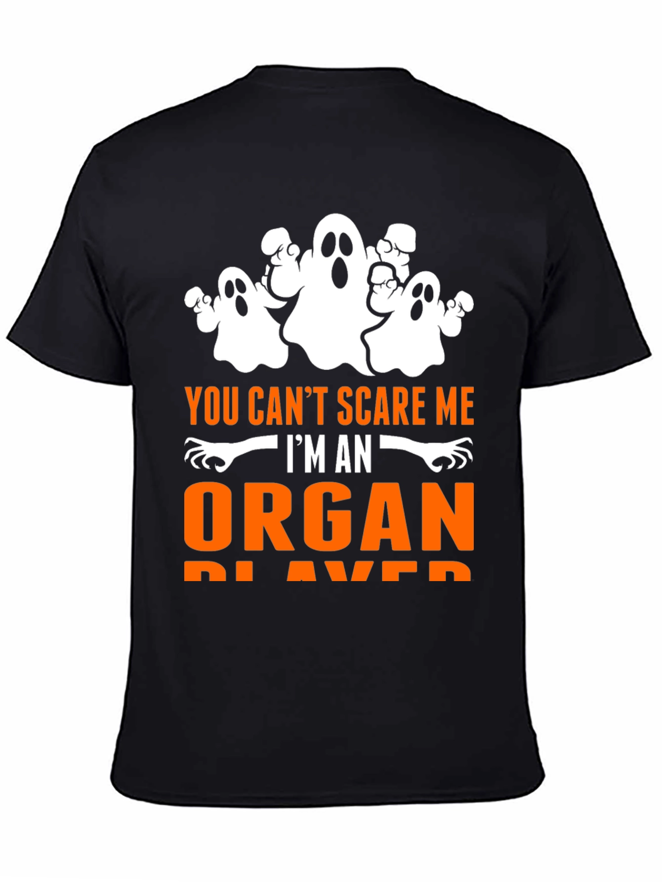 Black Funny Organ Player Halloween T-Shirt  view 4