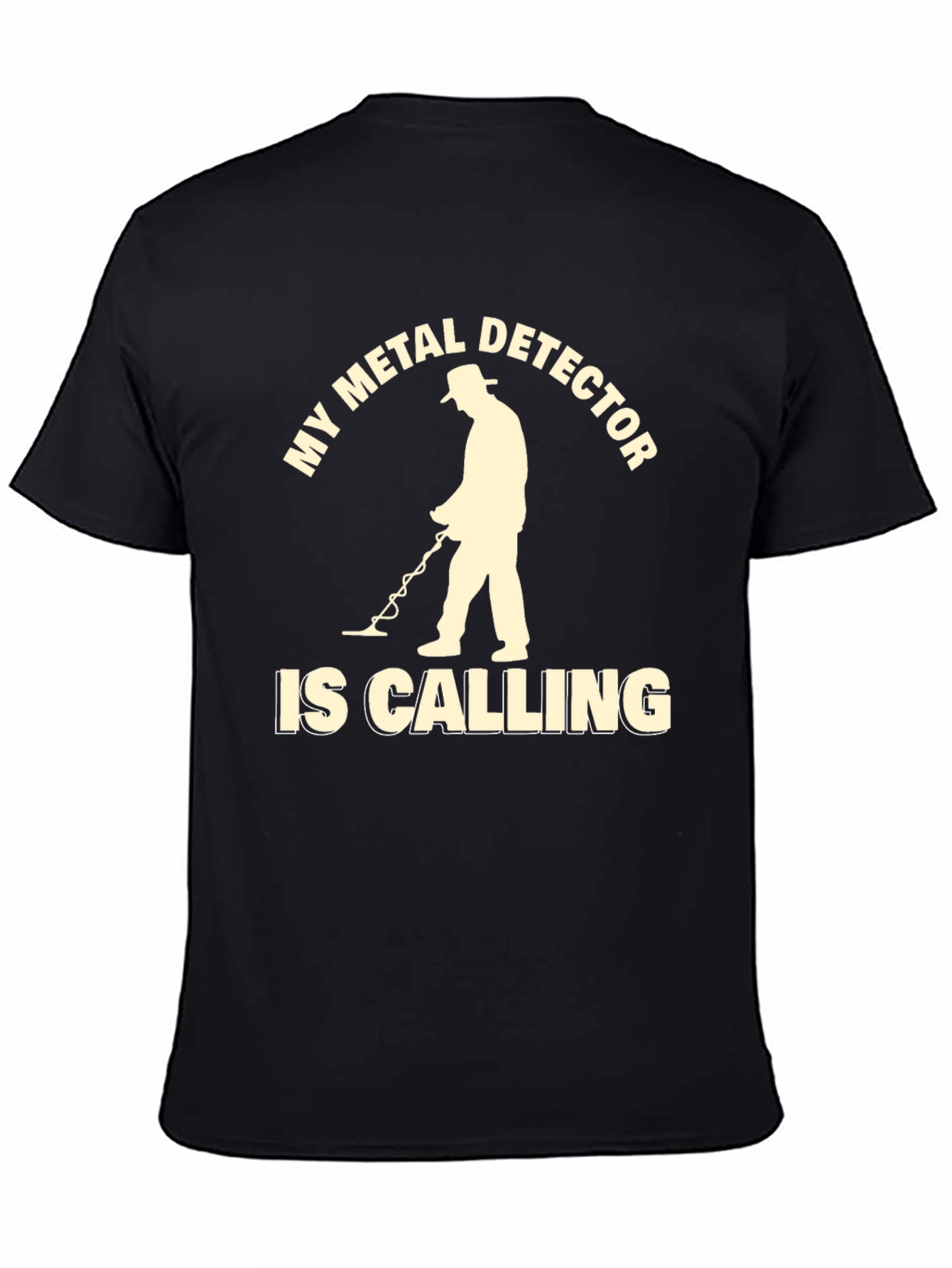 Black Metal Detector Calling T-Shirt view 4