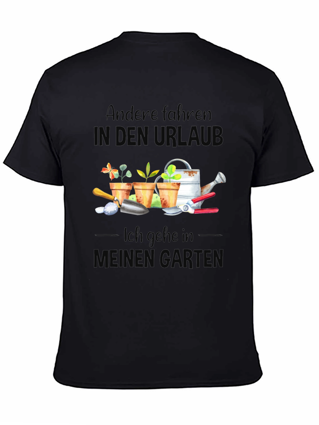Black Gardening Hobby T-Shirt: My Happy Place view 4