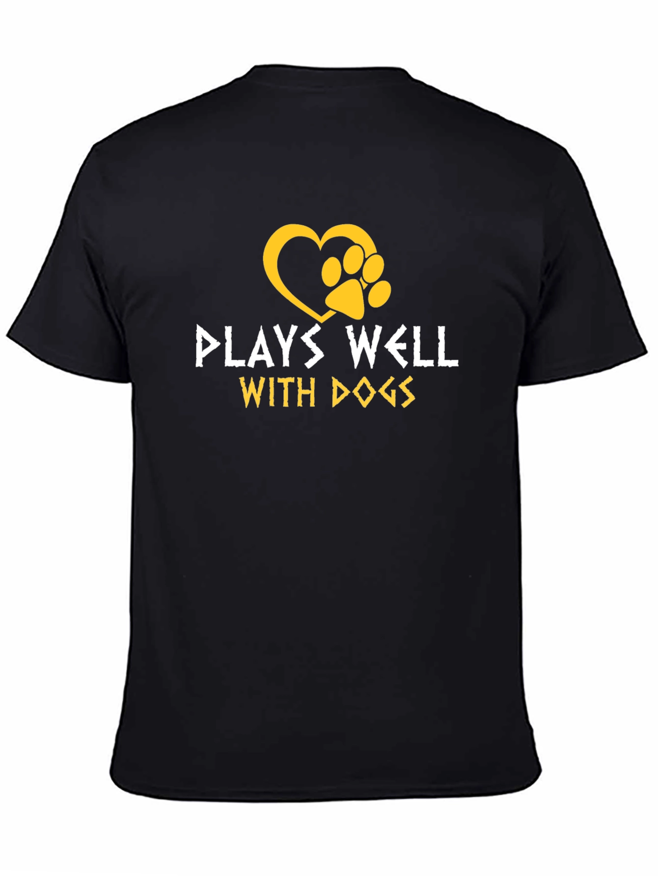 Black Plays Well With Dogs Graphic T-Shirt view 4