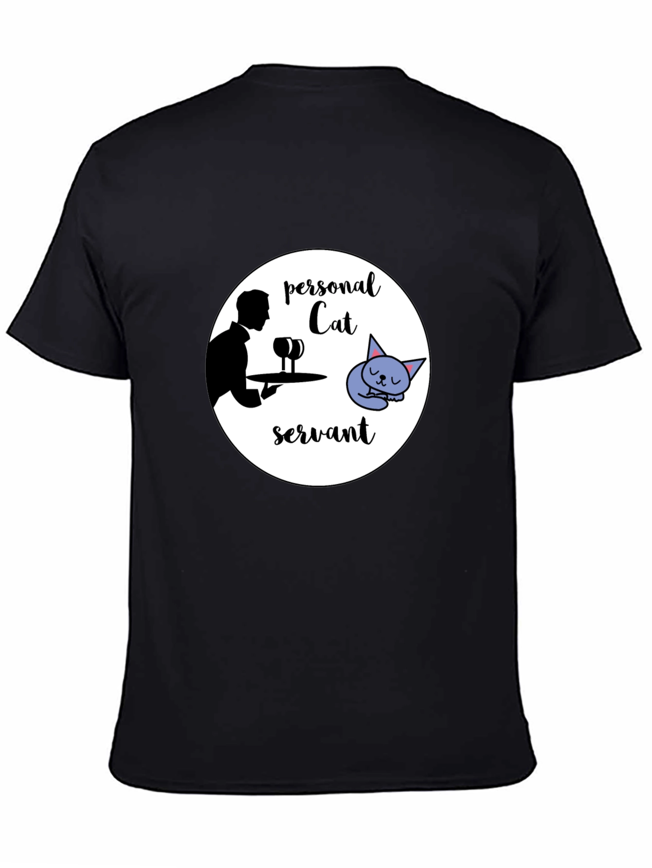 Black Personal Cat Servant Graphic Tee view 4