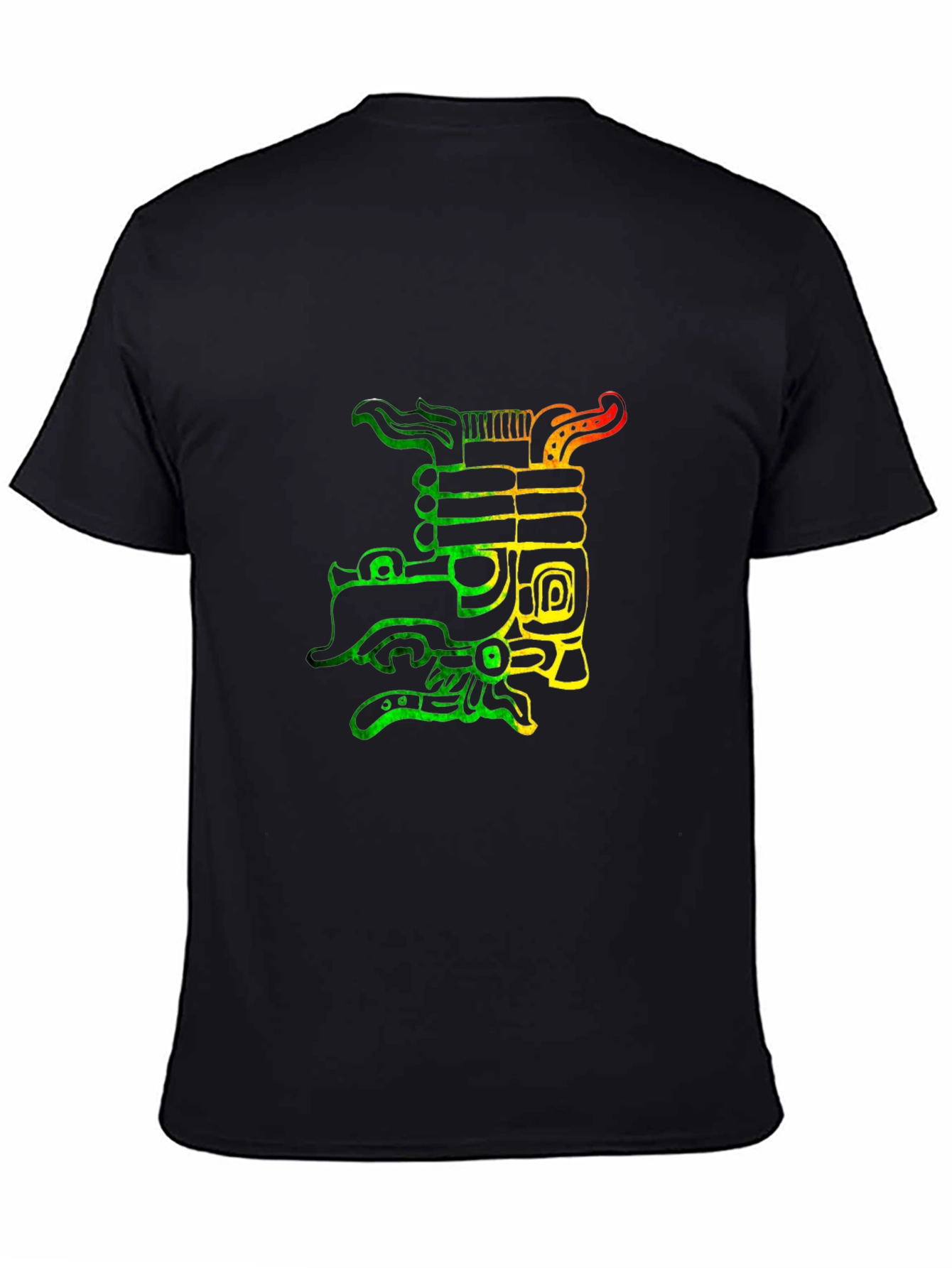 Black Rasta Aztec Dragon Graphic T-Shirt view 4