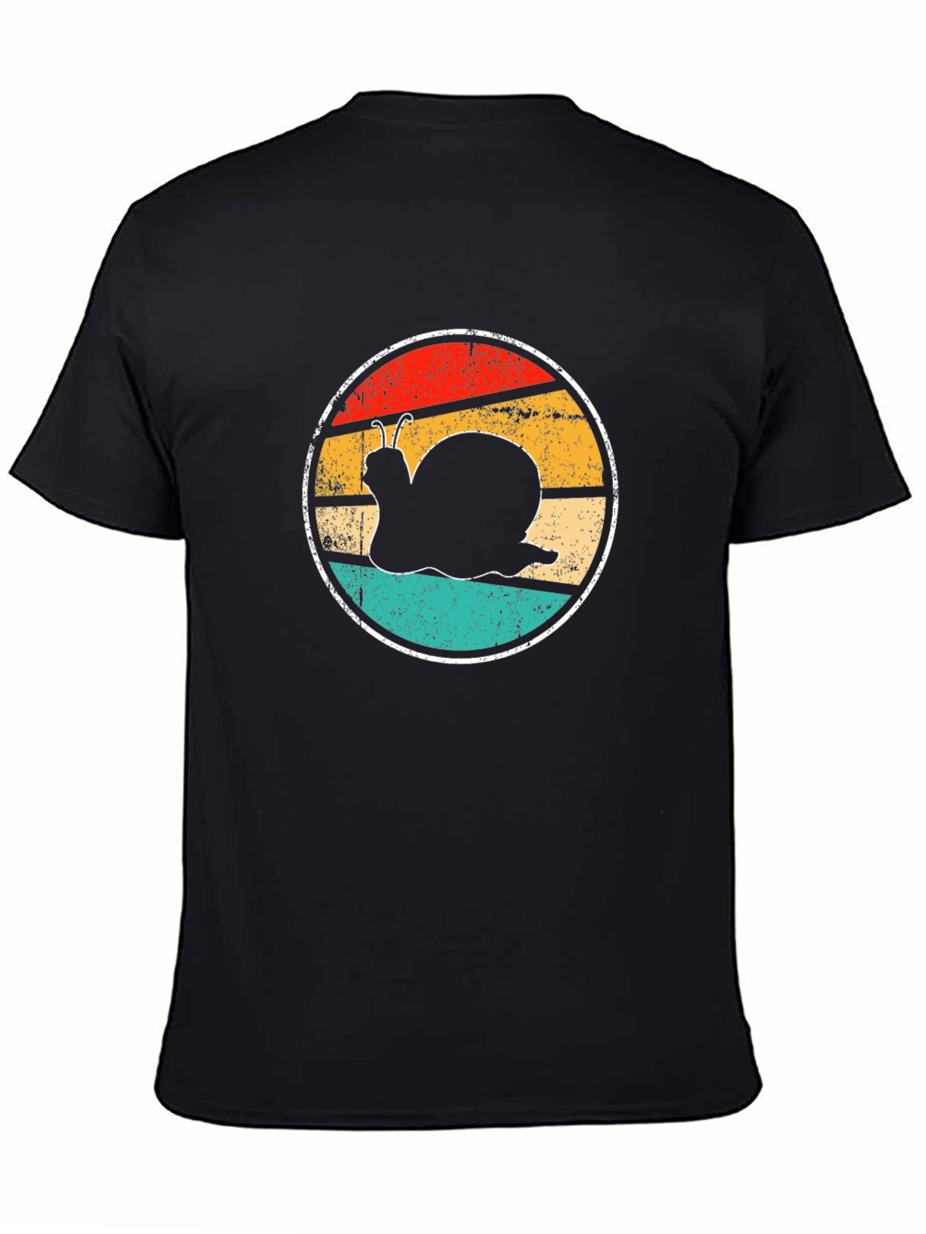 Black Retro Snail Graphic Tee - Vintage Style T-Shirt view 4