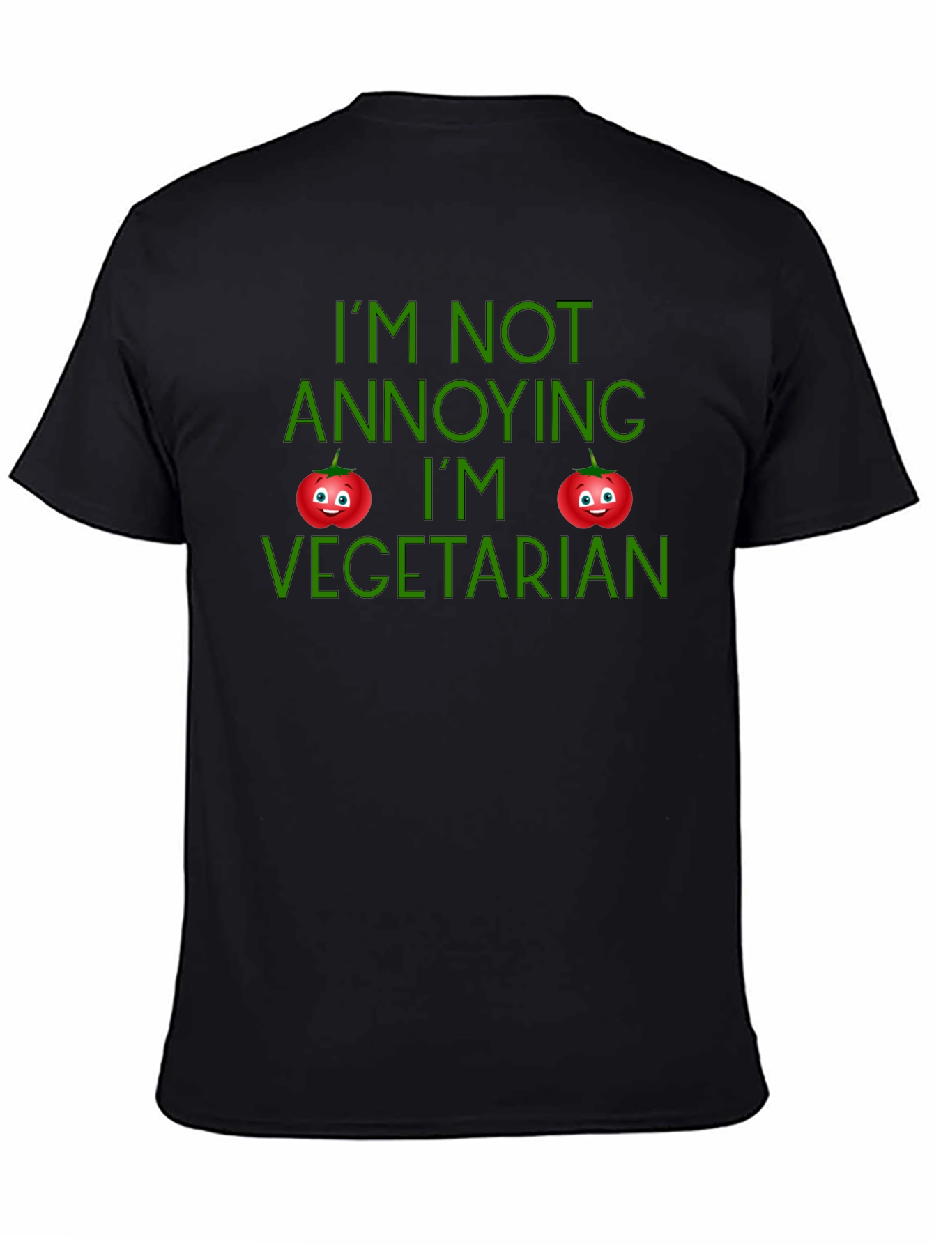 Black I'm Not Annoying I'm Vegetarian T-Shirt view 4