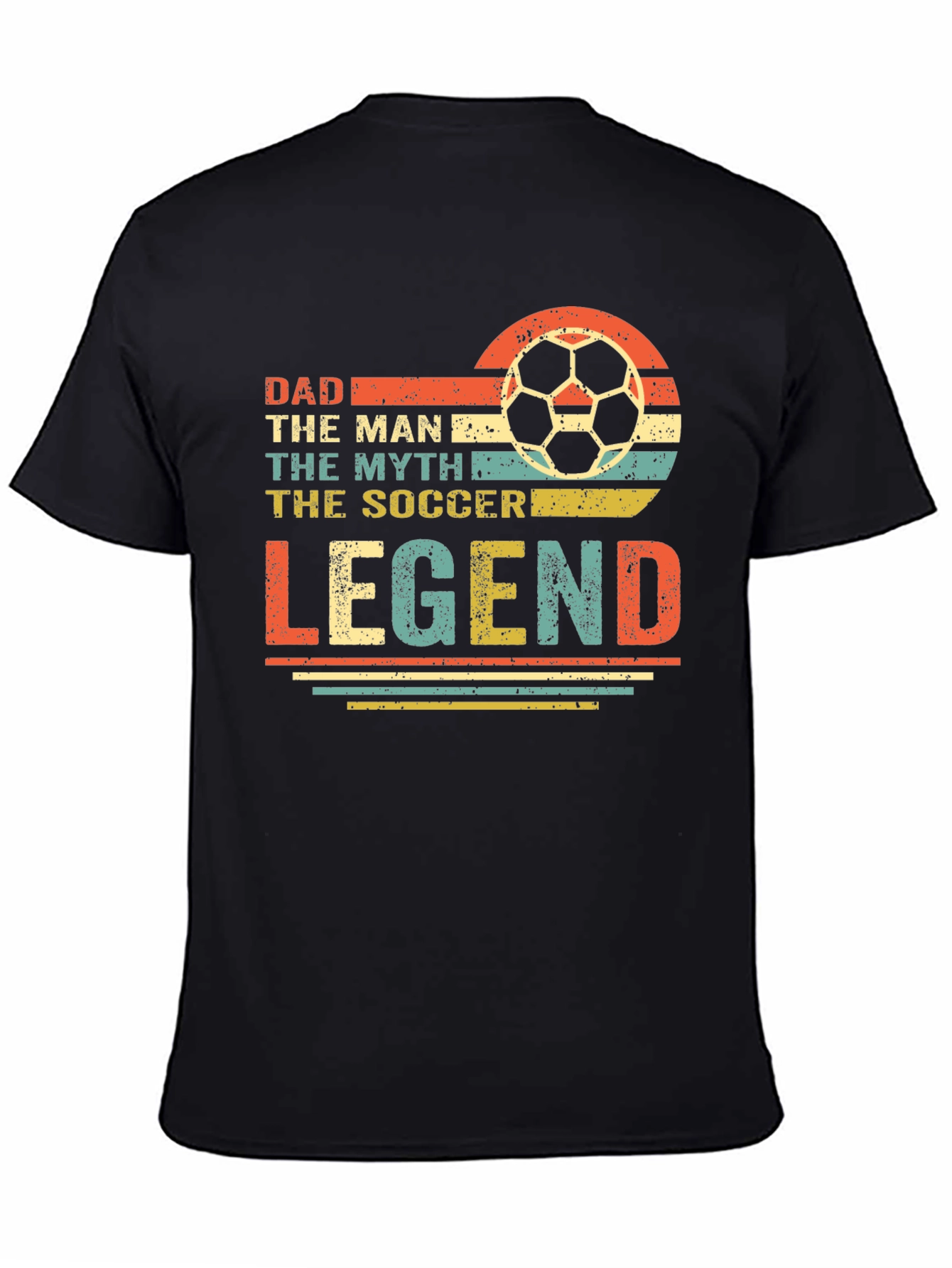 Black Dad Soccer Legend T-Shirt view 4