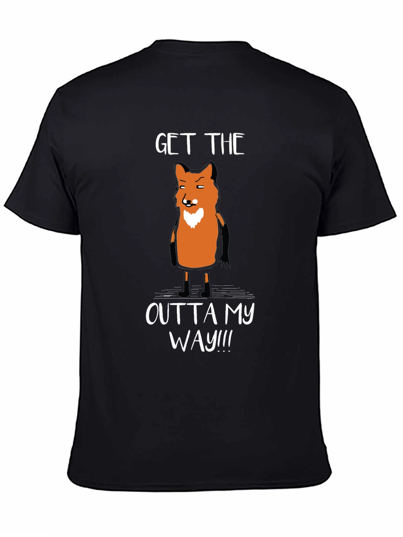 Black Funny Fox Graphic T-Shirt - Get Outta My Way! view 4