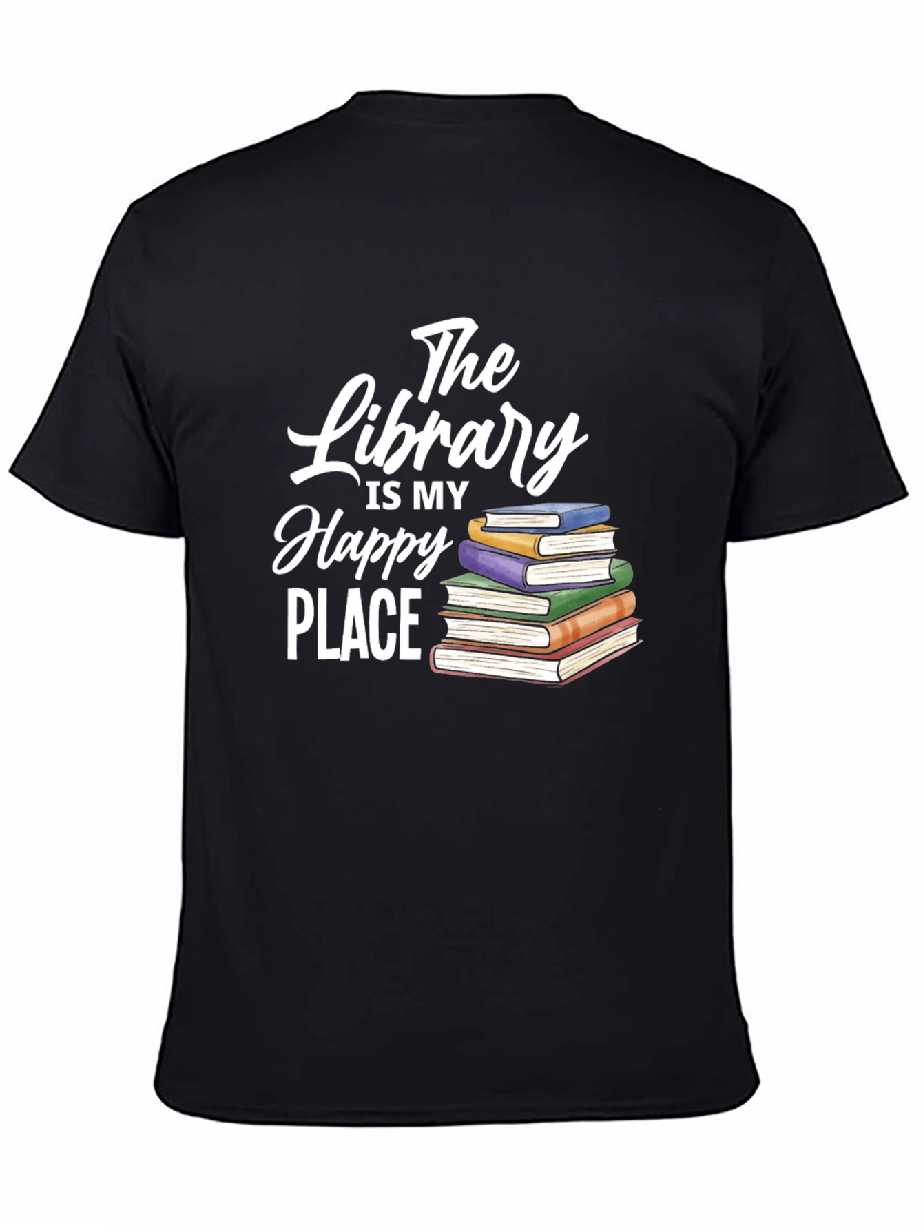 Black Library Is My Happy Place T-Shirt view 4