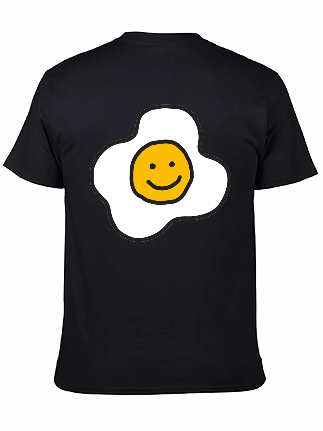 Black Sunny Side Up Smiley Face T-Shirt - Black view 4