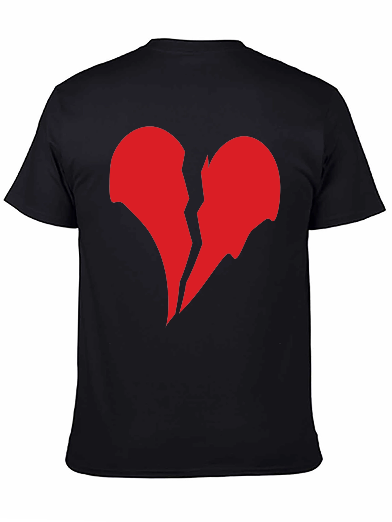 Black Broken Heart Graphic Black T-Shirt view 4