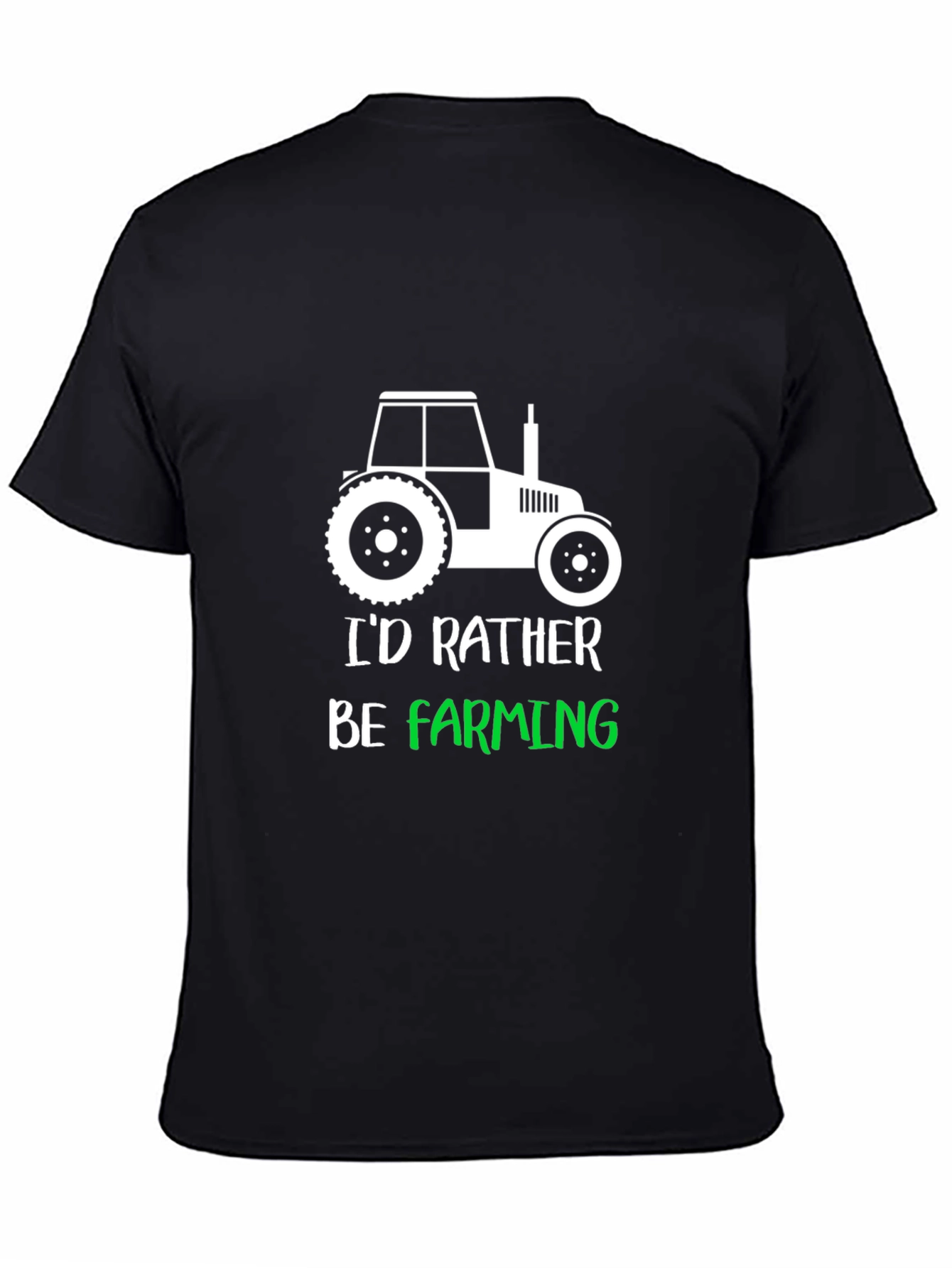 Black Farming T-Shirt: "I'd Rather Be Farming" Tee view 4