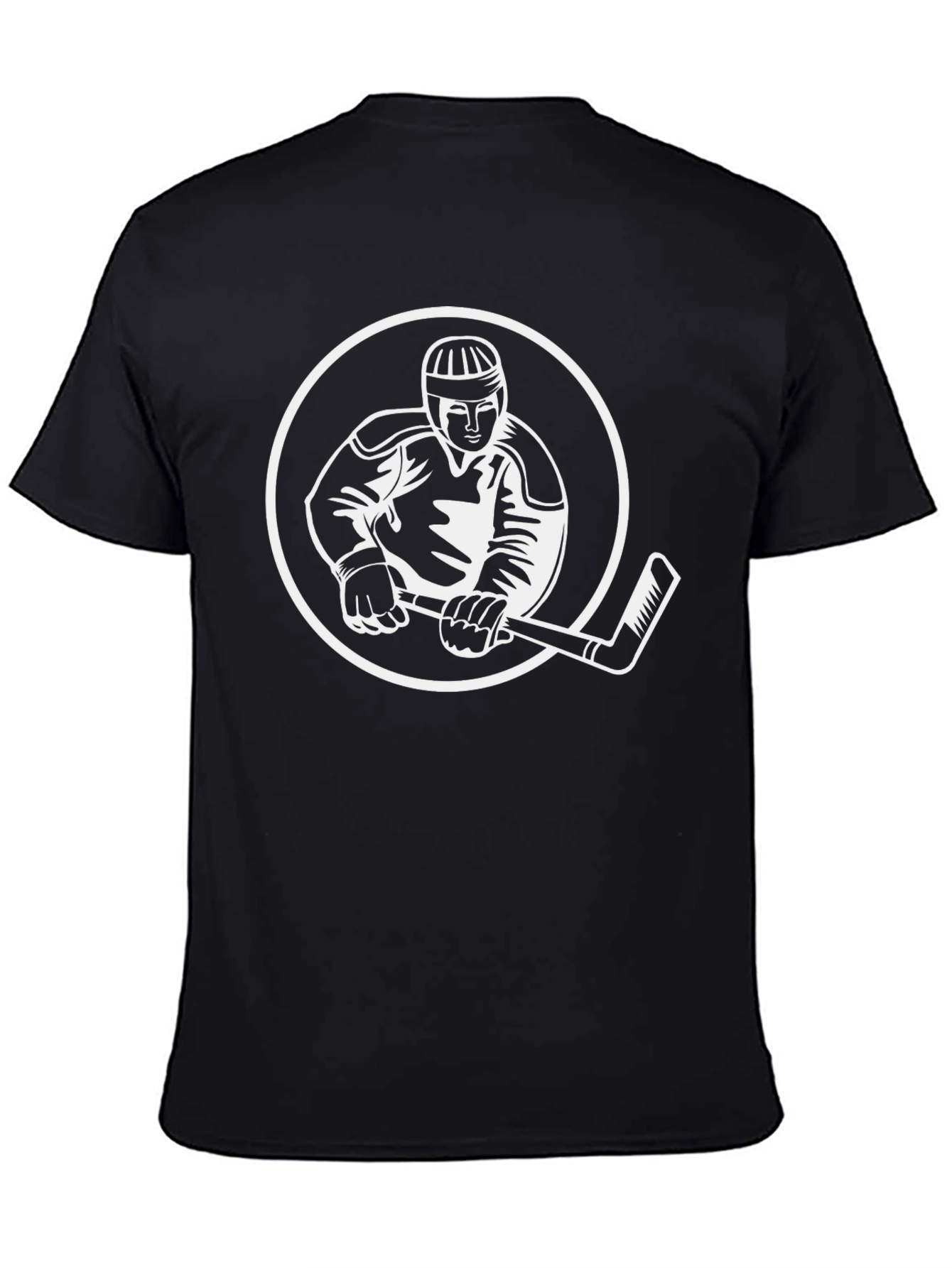 Black Hockey Player Graphic Tee - Sporty Black T-Shirt view 4