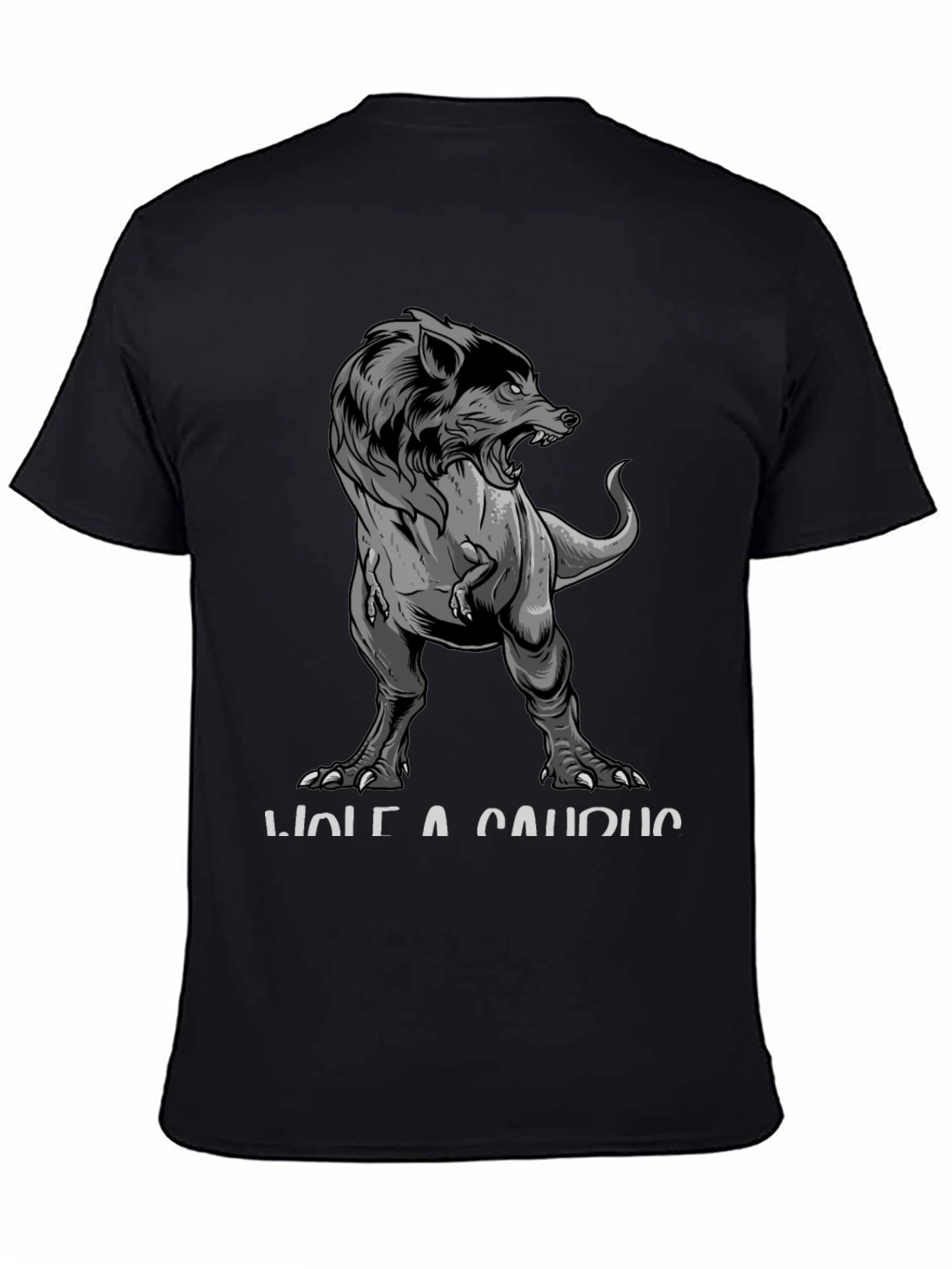 Black Wolf-a-Saurus T-Shirt view 4