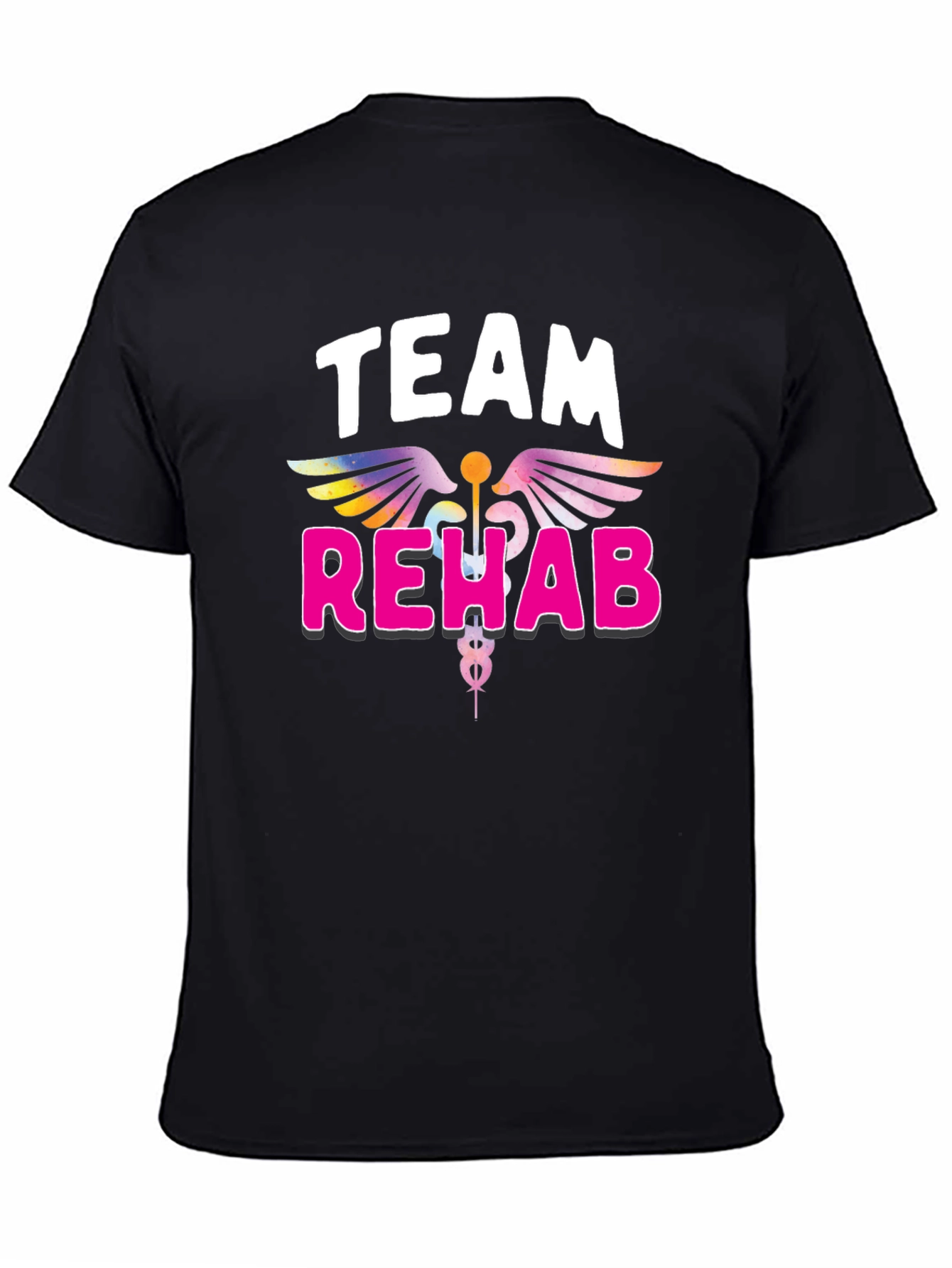 Black Team Rehab T-Shirt - Physical Therapy Tee view 4
