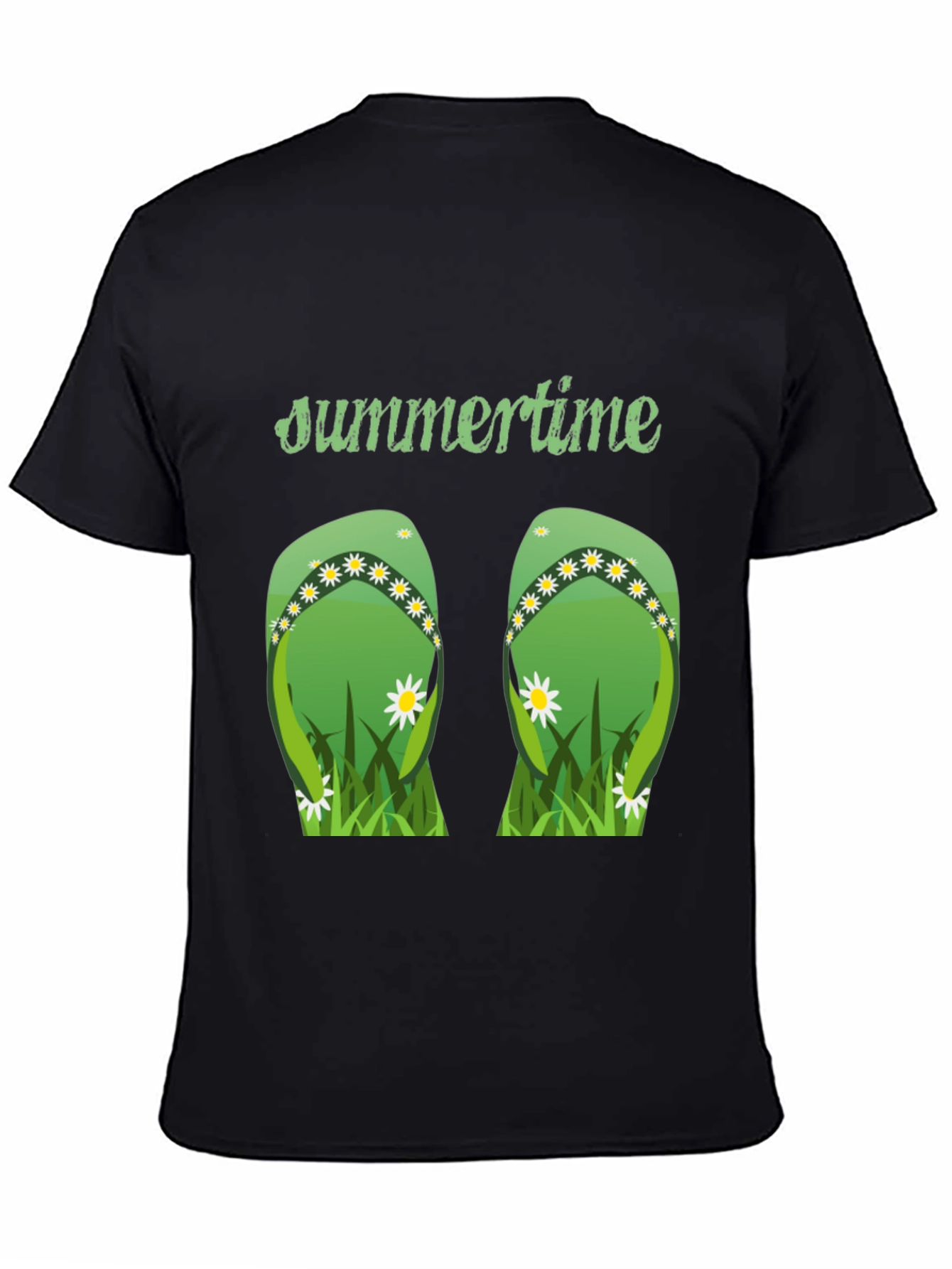 Black Summertime Flip Flop Graphic Tee view 4