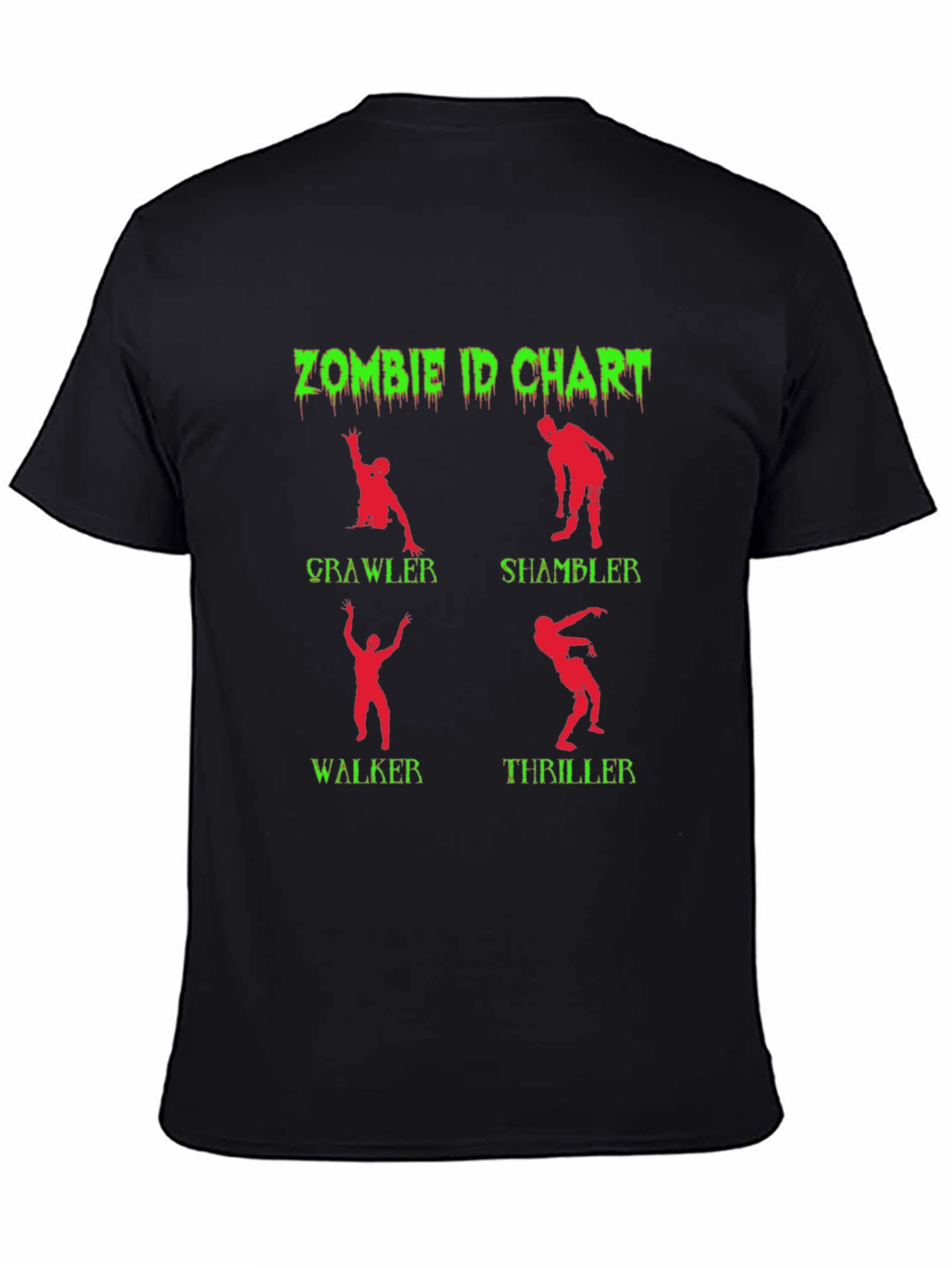 Black Zombie ID Chart Graphic Tee view 4