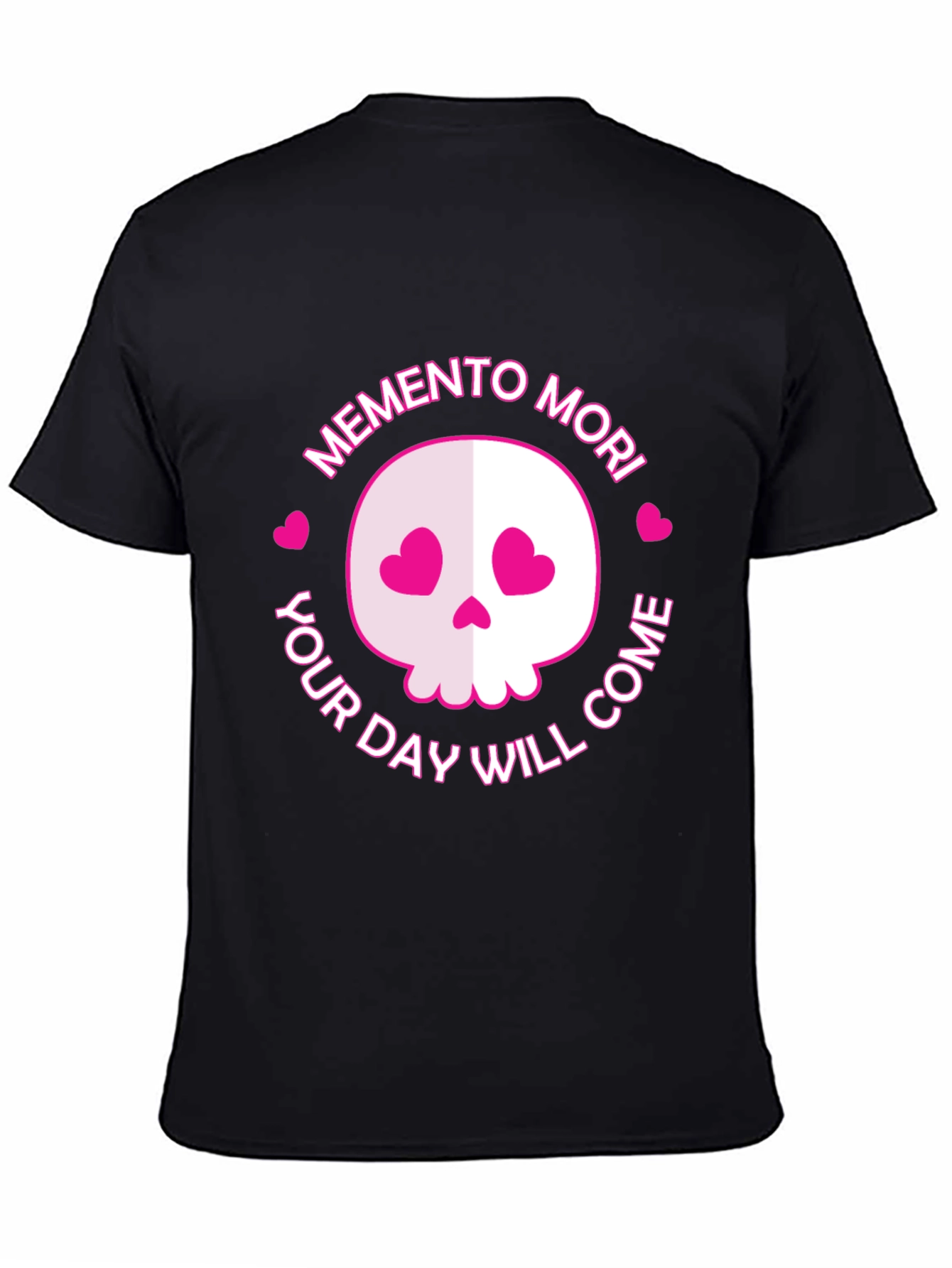 Black Memento Mori Skull Graphic Tee - Black view 4
