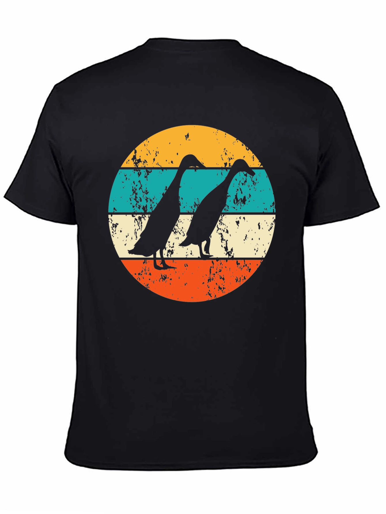 Black Vintage Indian Runner Ducks T-Shirt view 4