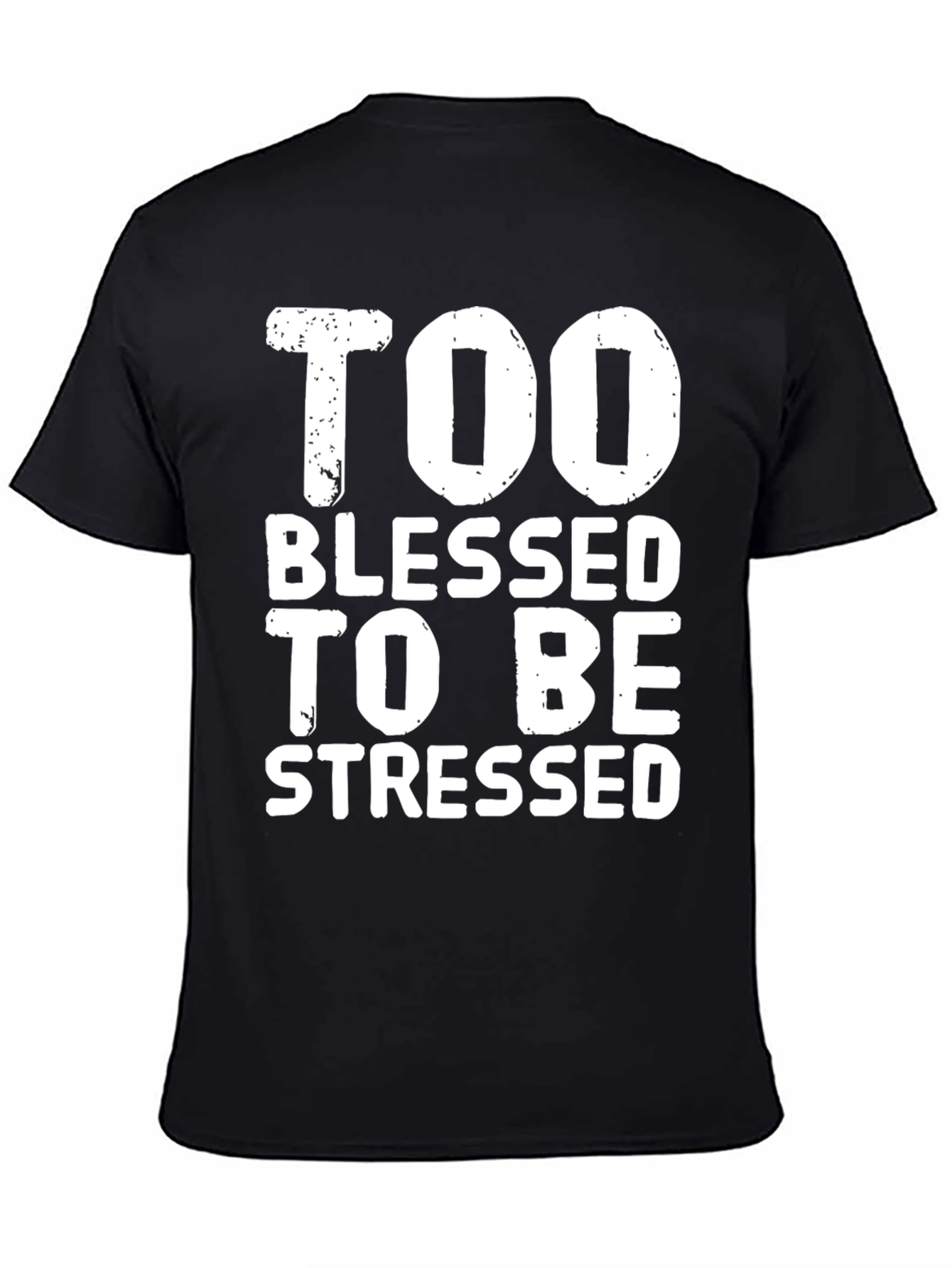 Black Too Blessed to be Stressed Graphic T-Shirt view 4