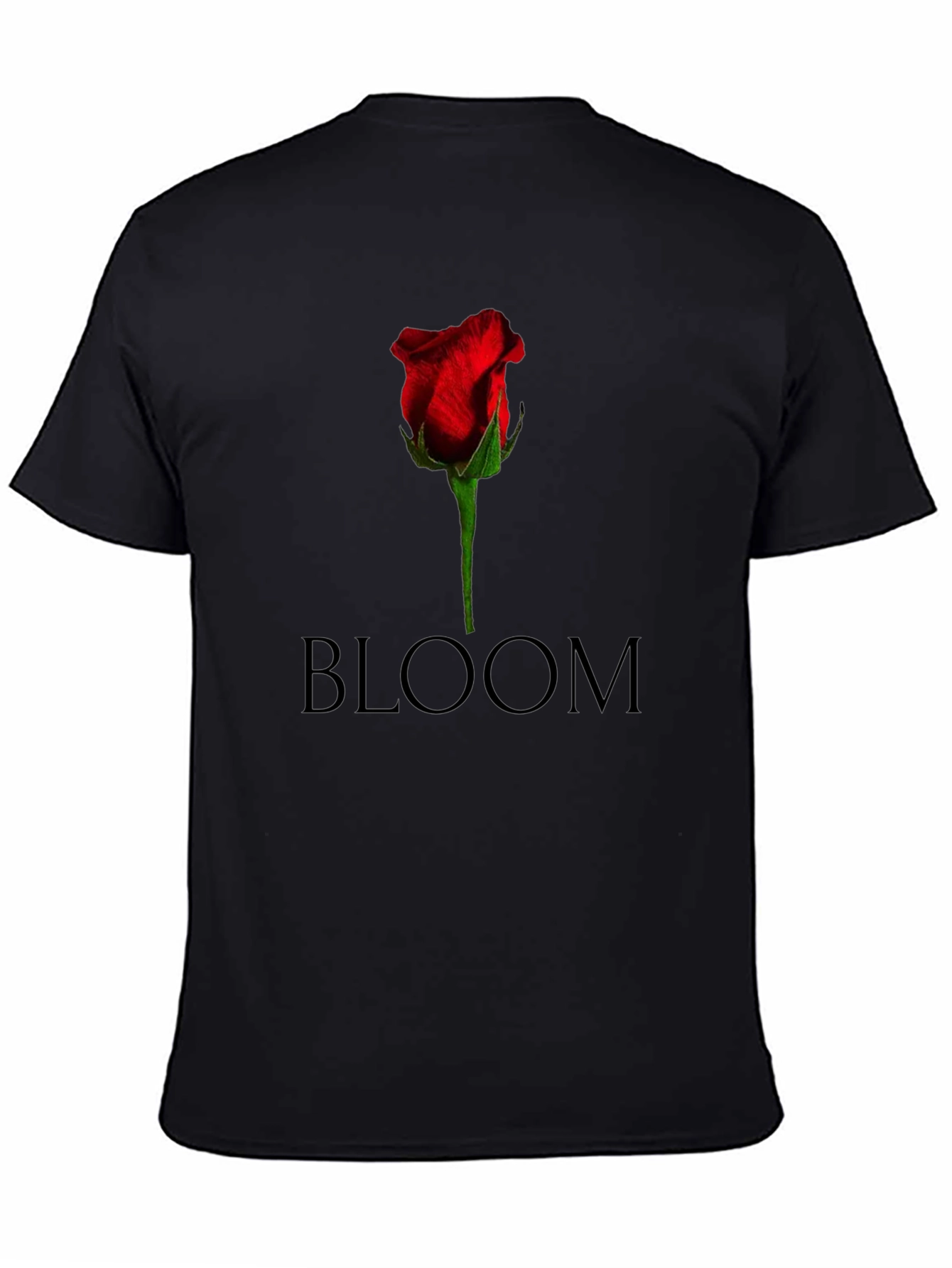 Black Bloom Rose Graphic Tee view 4