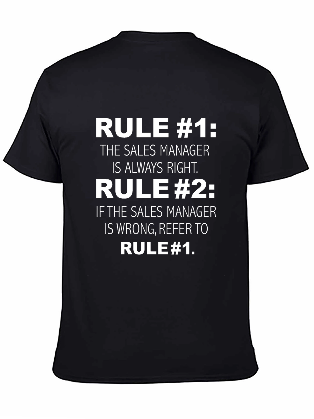 Black Sales Manager Rule T-Shirt - Funny Boss Gift view 4