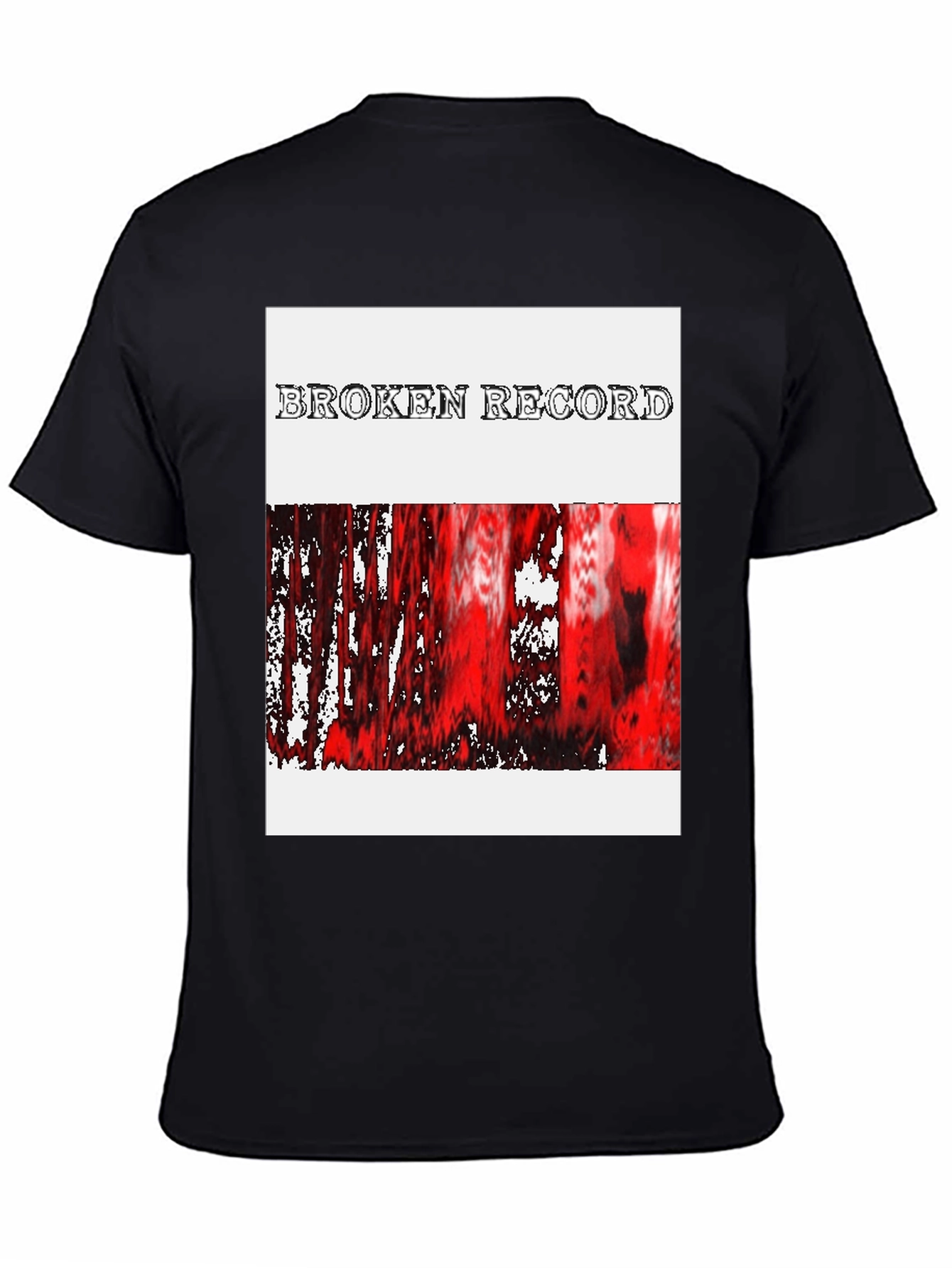 Black Broken Record Graphic Tee - Trendy Casual Style view 4