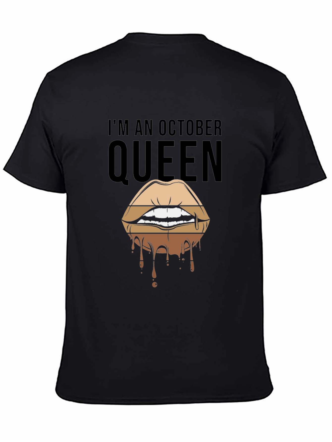 Black October Queen Lips Graphic T-Shirt - Black view 4