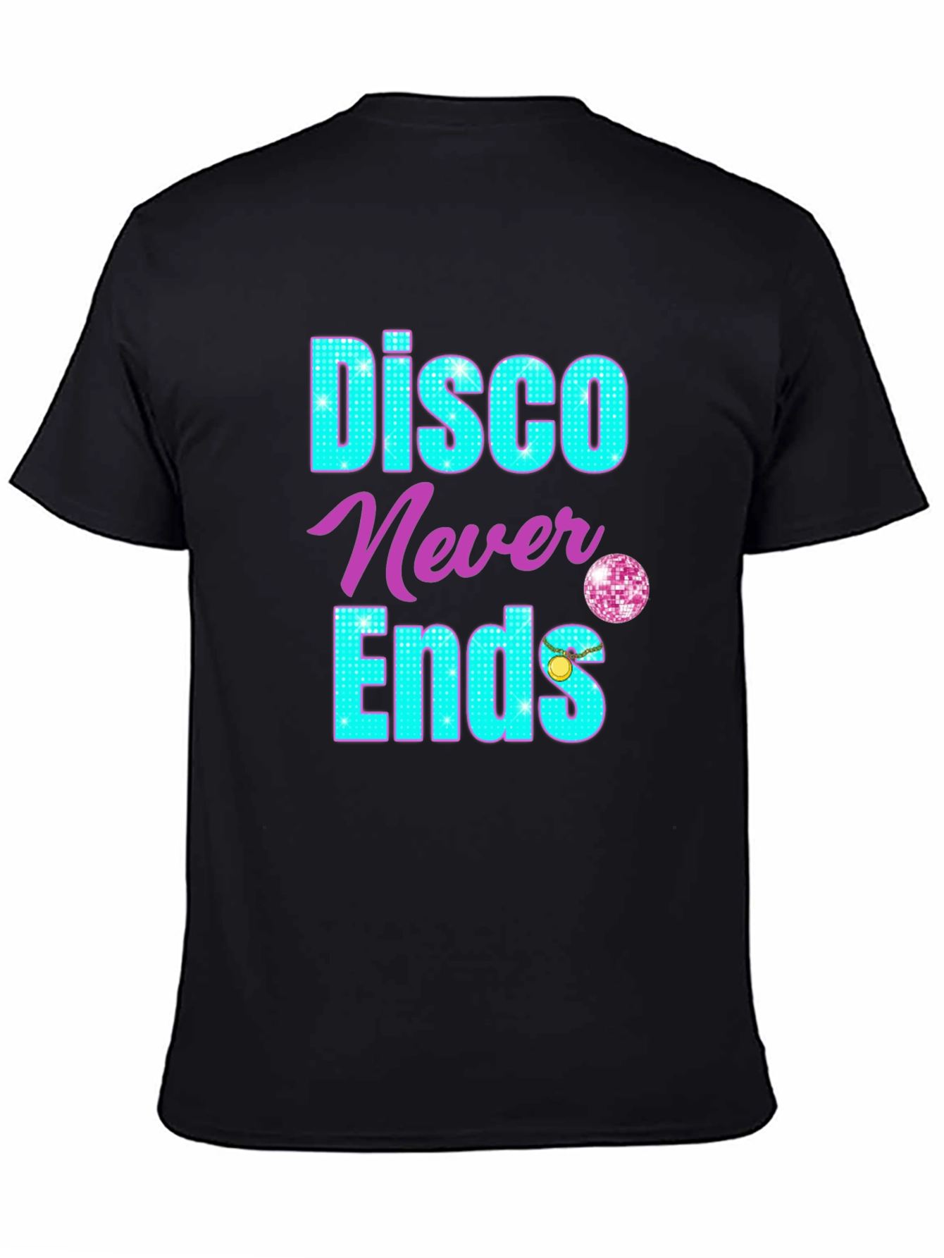 Black Disco Never Ends Graphic T-Shirt view 4